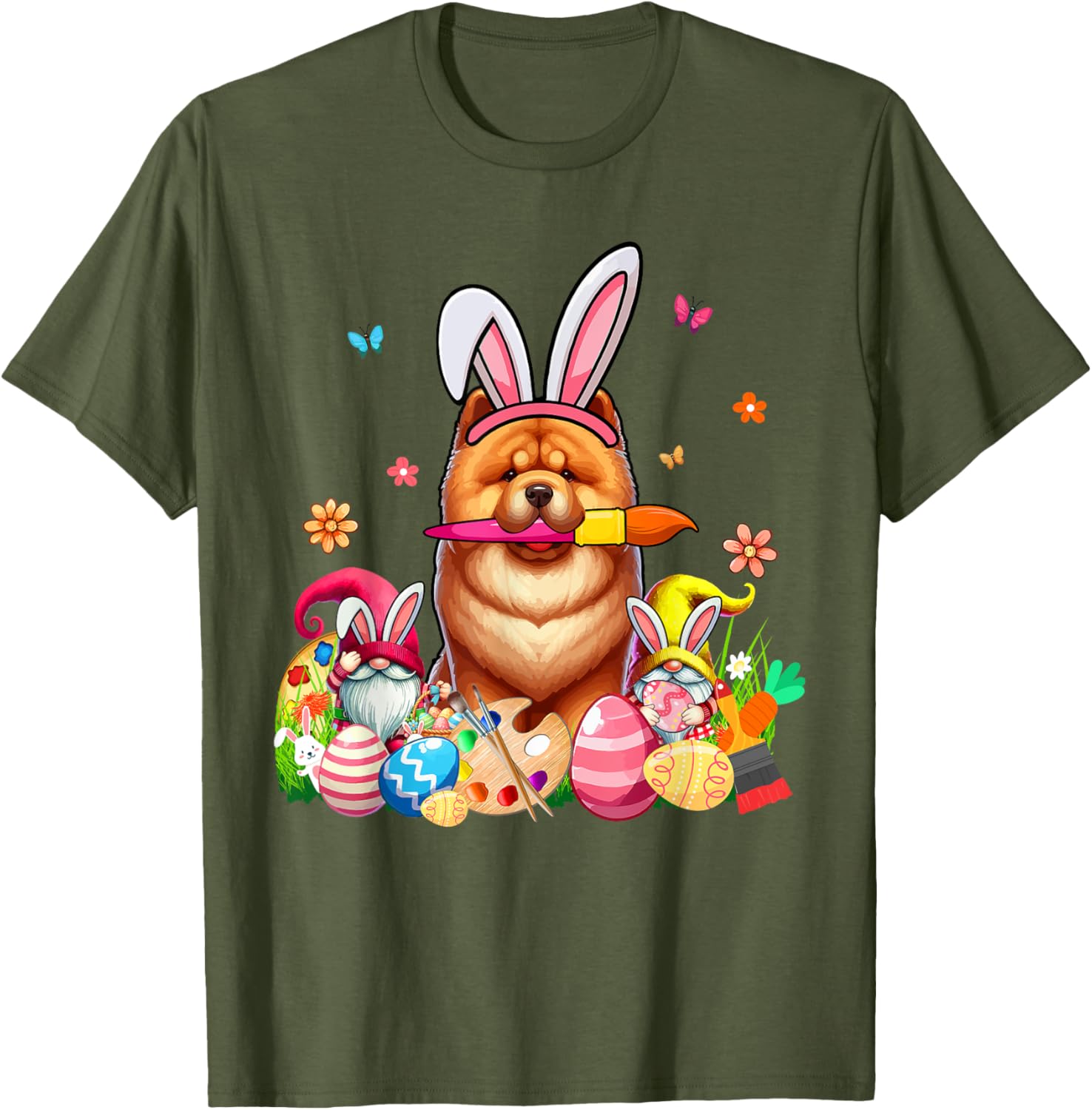 Chow Chow Cosplay Bunny Gnome Easter Eggs T-Shirt for Pet Lovers - 19