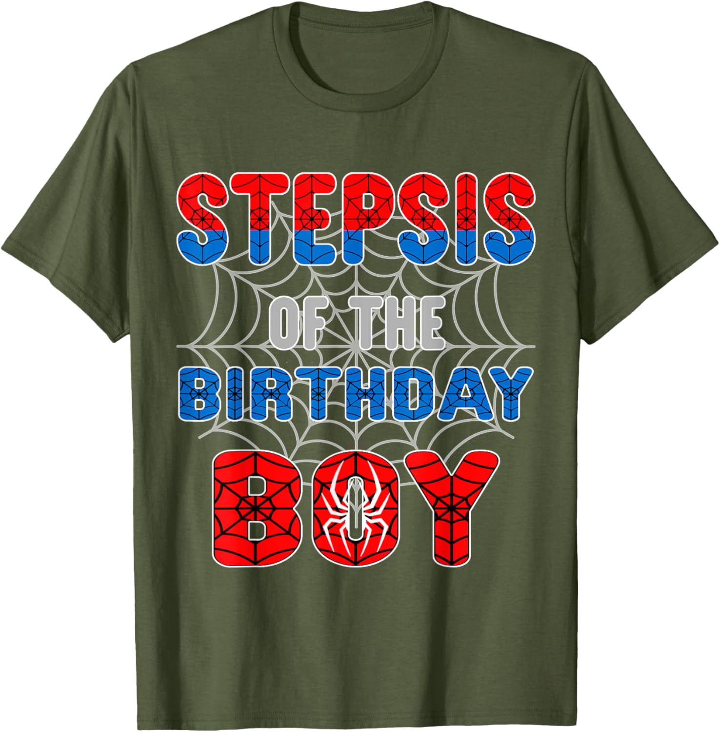 Spider Web Birthday Party T-Shirt for Step Sis of the Birthday Boy - 20