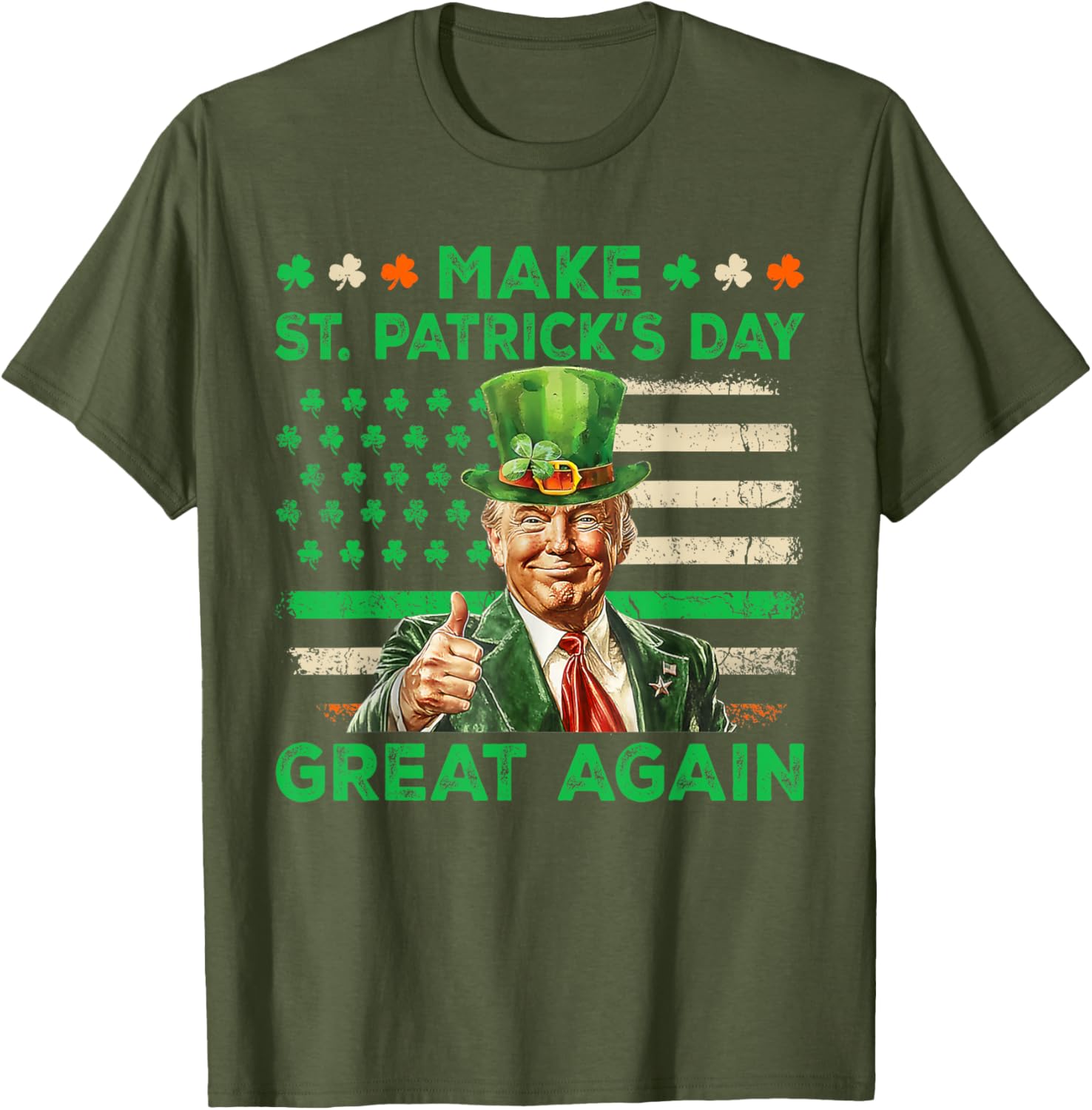 St Patricks Day Trump T-Shirt Irish American Flag Fun Apparel - 4