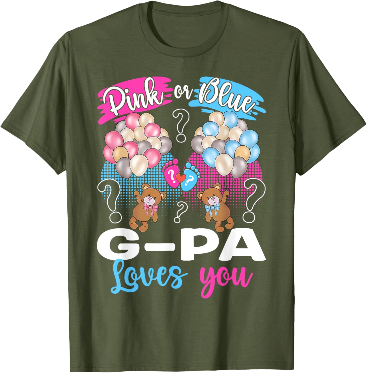 Bears Pink or Blue G-Pa Loves You Gender Reveal T-Shirt for Kids - 2