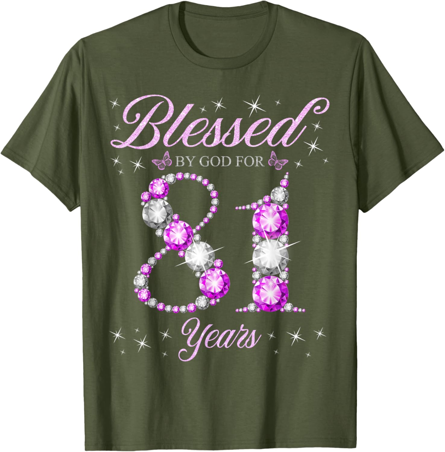 Blessed By God 81st Birthday T-Shirt for Celebrating 81 Years - 9