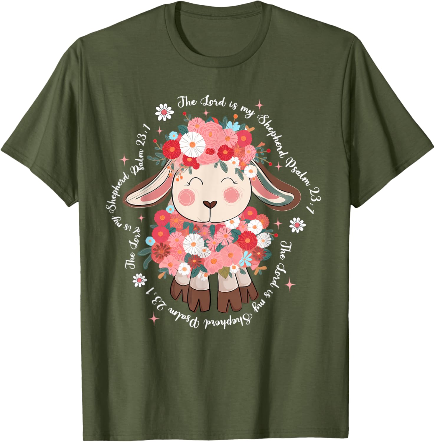 The Lord Is My Shepherd Easter T-Shirt for Christian Faith Enthusiasts - 17