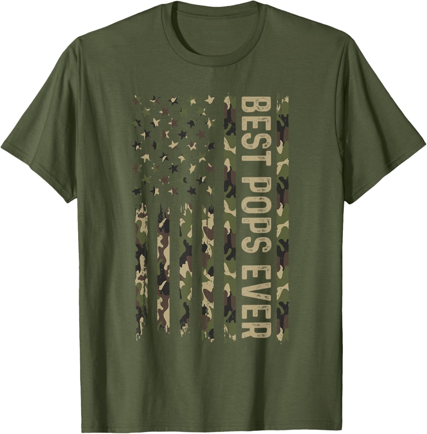 Best Pops Ever Camouflage Flag T-Shirt for Father's Day Gifts - 18