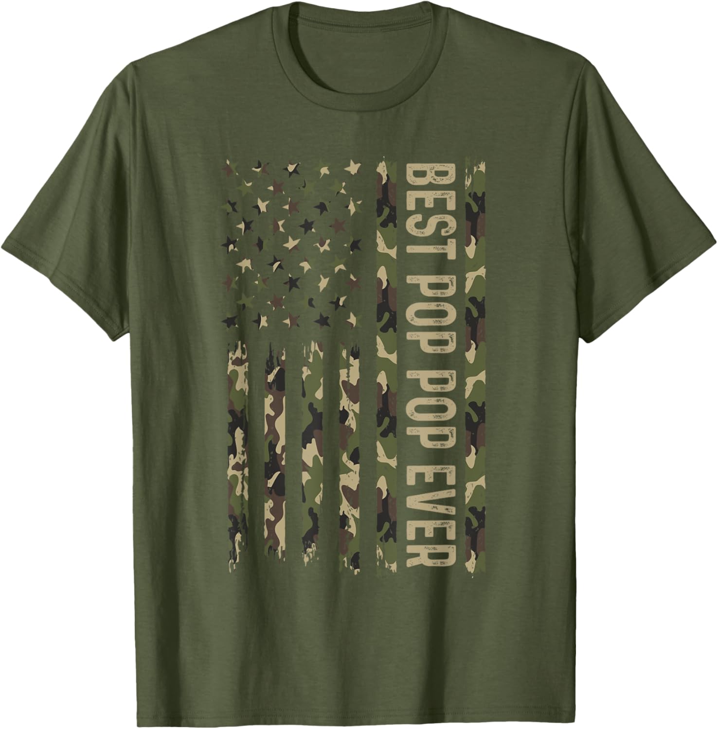Best Pop Pop Ever Military Camouflage Flag T-Shirt for Dads - 14