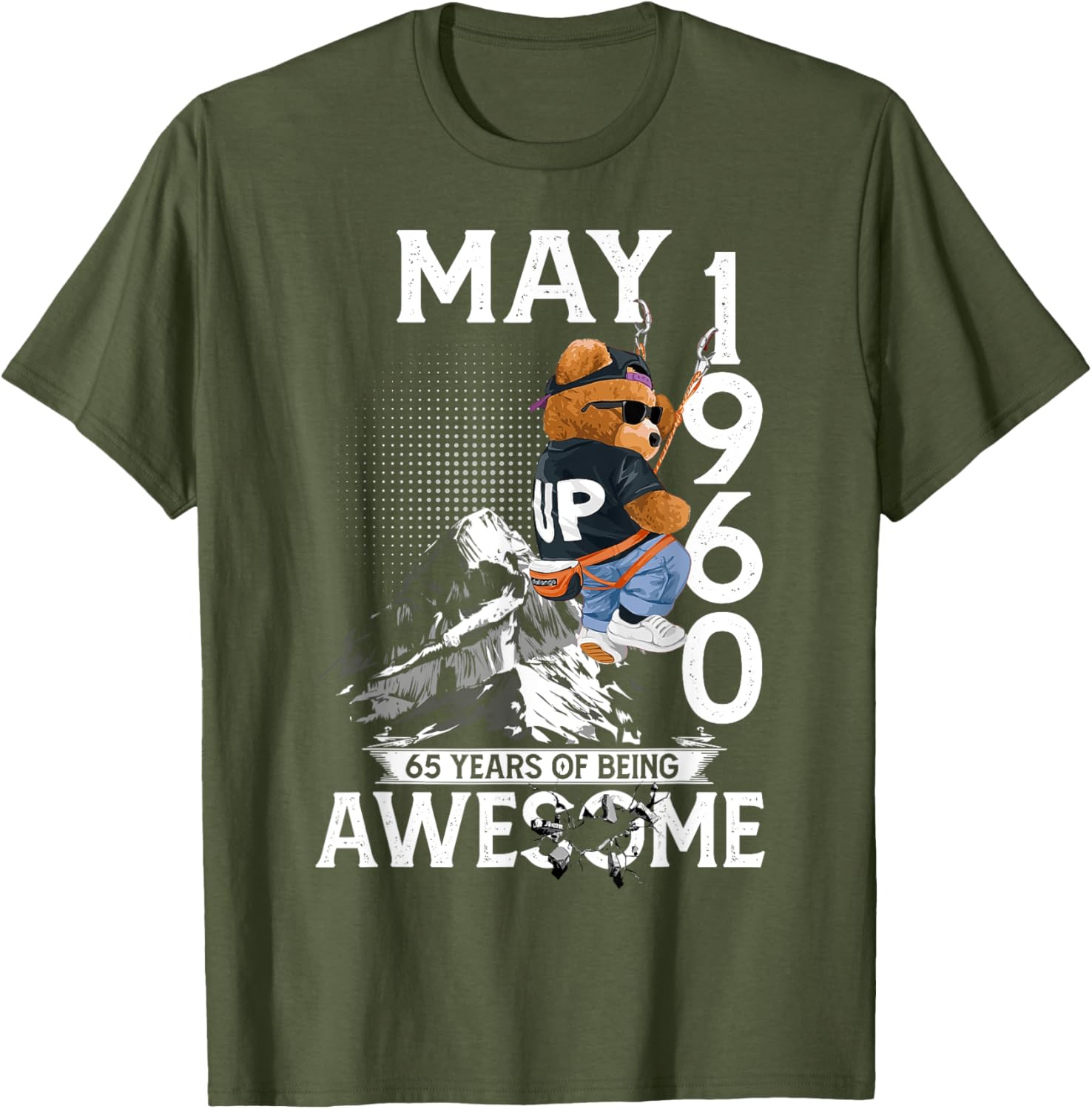 65th Birthday Bear Legends T-Shirt for Men May 1960 Vintage Style - 6