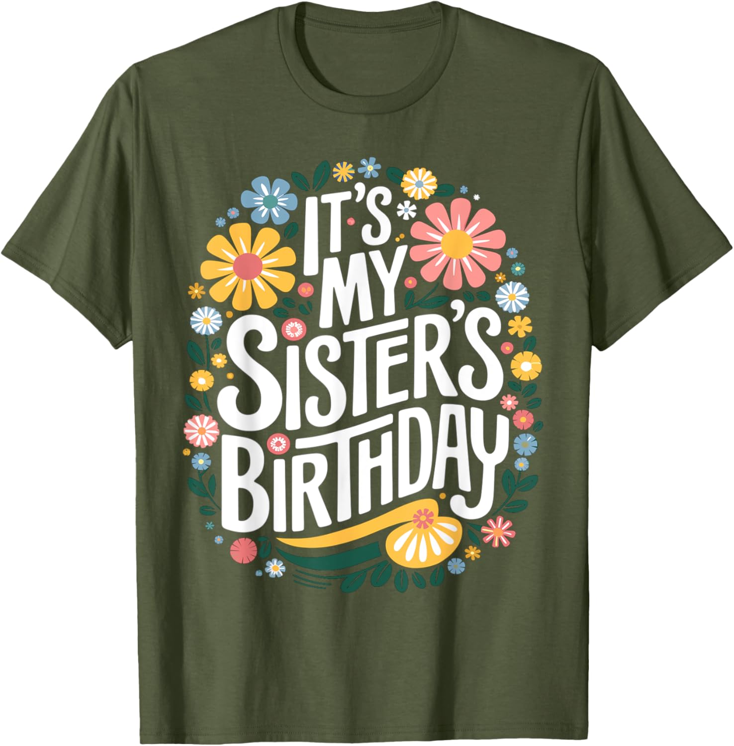 Colorful Floral T-Shirt for Sisters Birthday - Women and Kids Design - 4