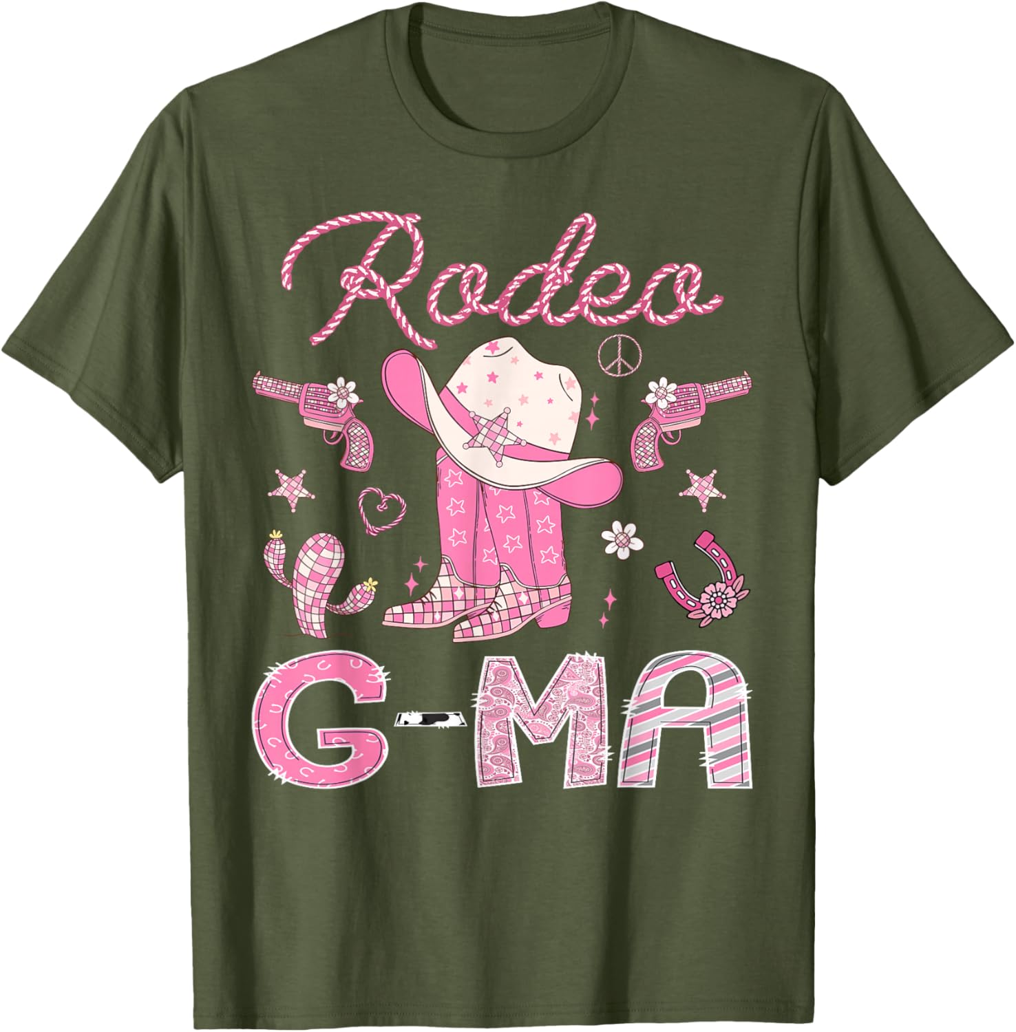 Rodeo G-Ma 1st Birthday Pink Boots Disco Cowgirl T-Shirt for Girls - 1