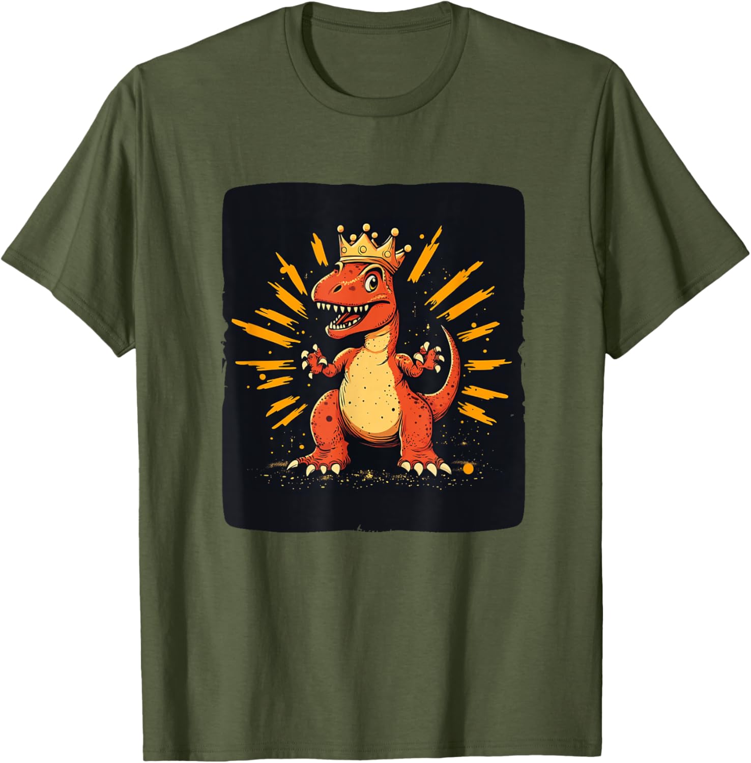 Cool Red Dinosaur Costume T-Shirt with Crown for King Lovers - 21