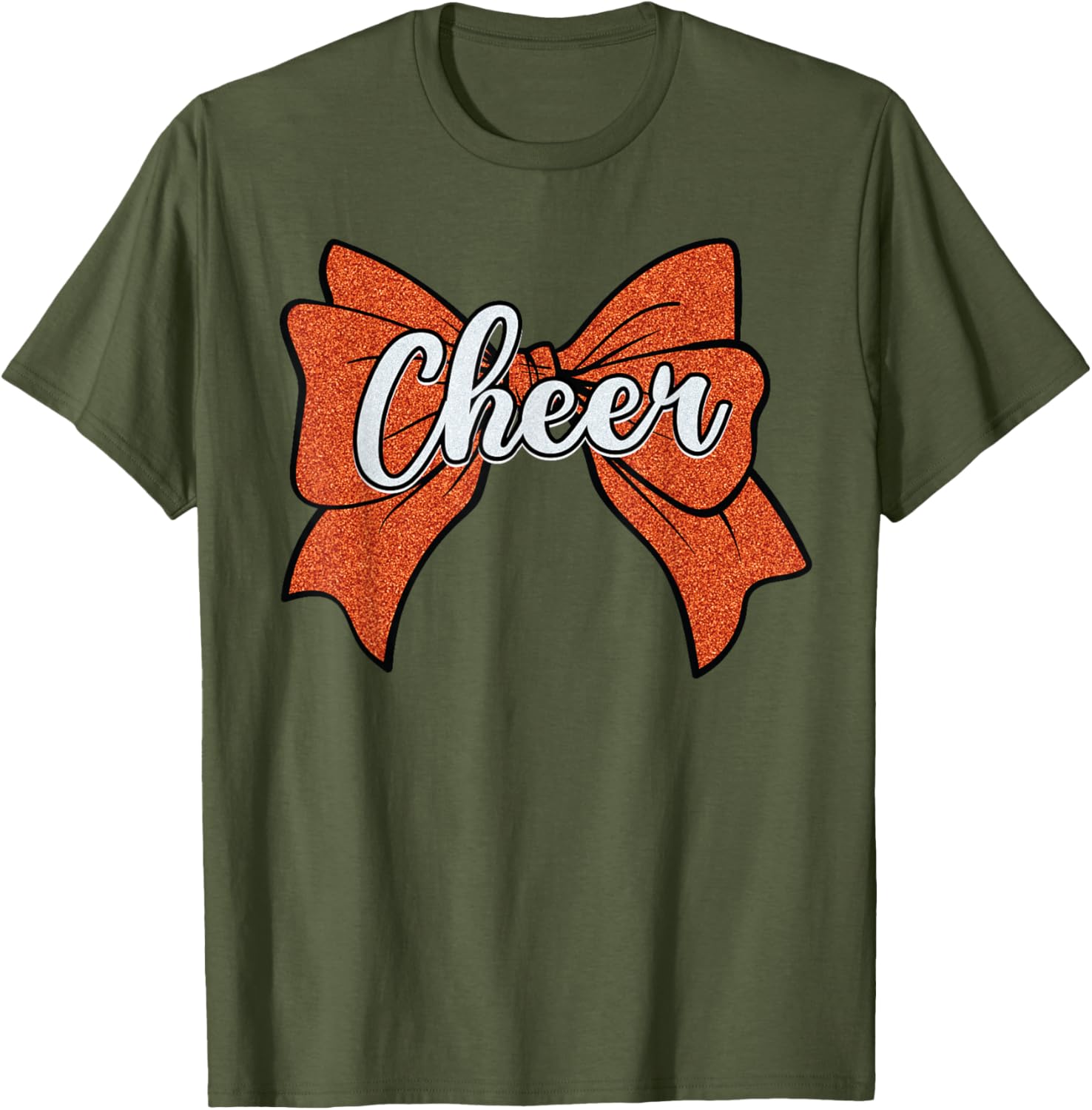 Coquette Orange Cheer Bow Sport T-Shirt for Cheerleaders and Fans - 21