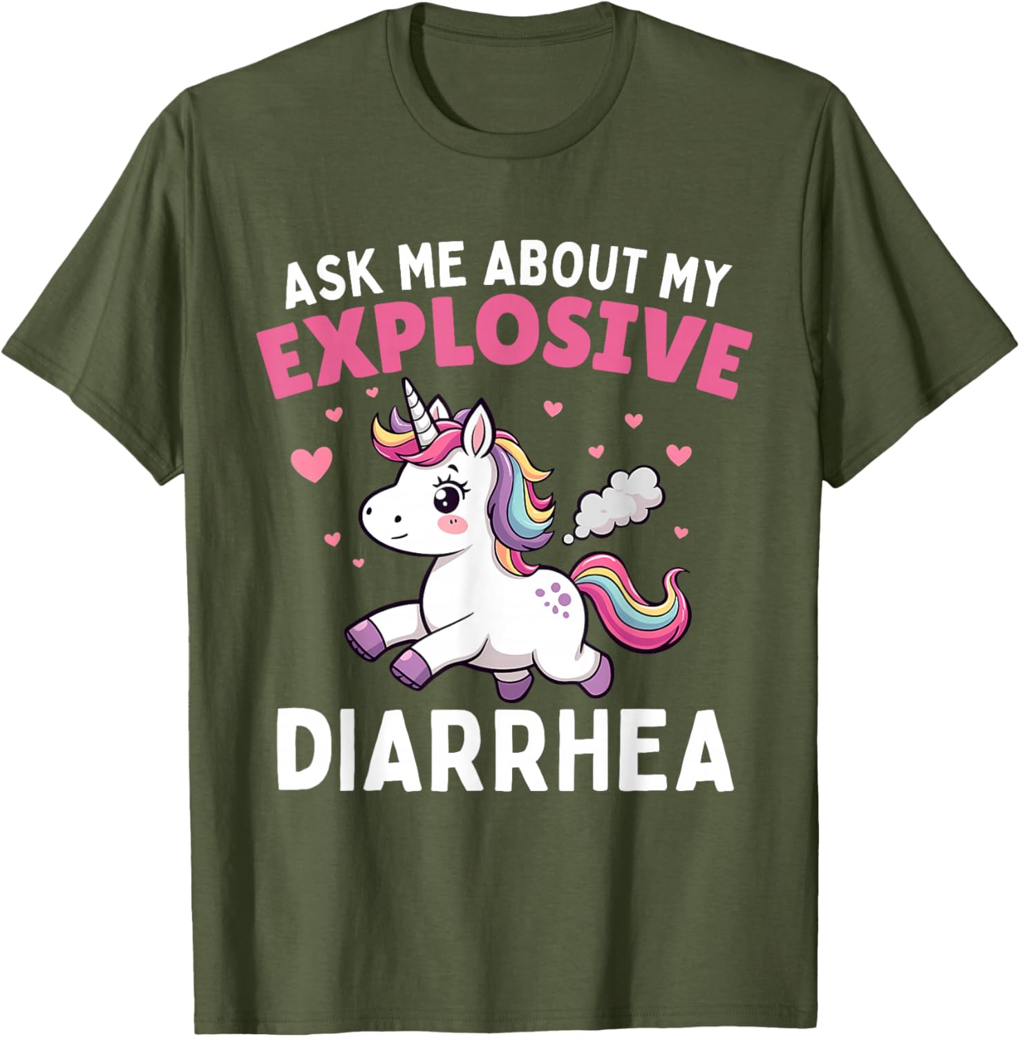 Funny Unicorn T-Shirt Ask Me About My Explosive Diarrhea Meme - 9