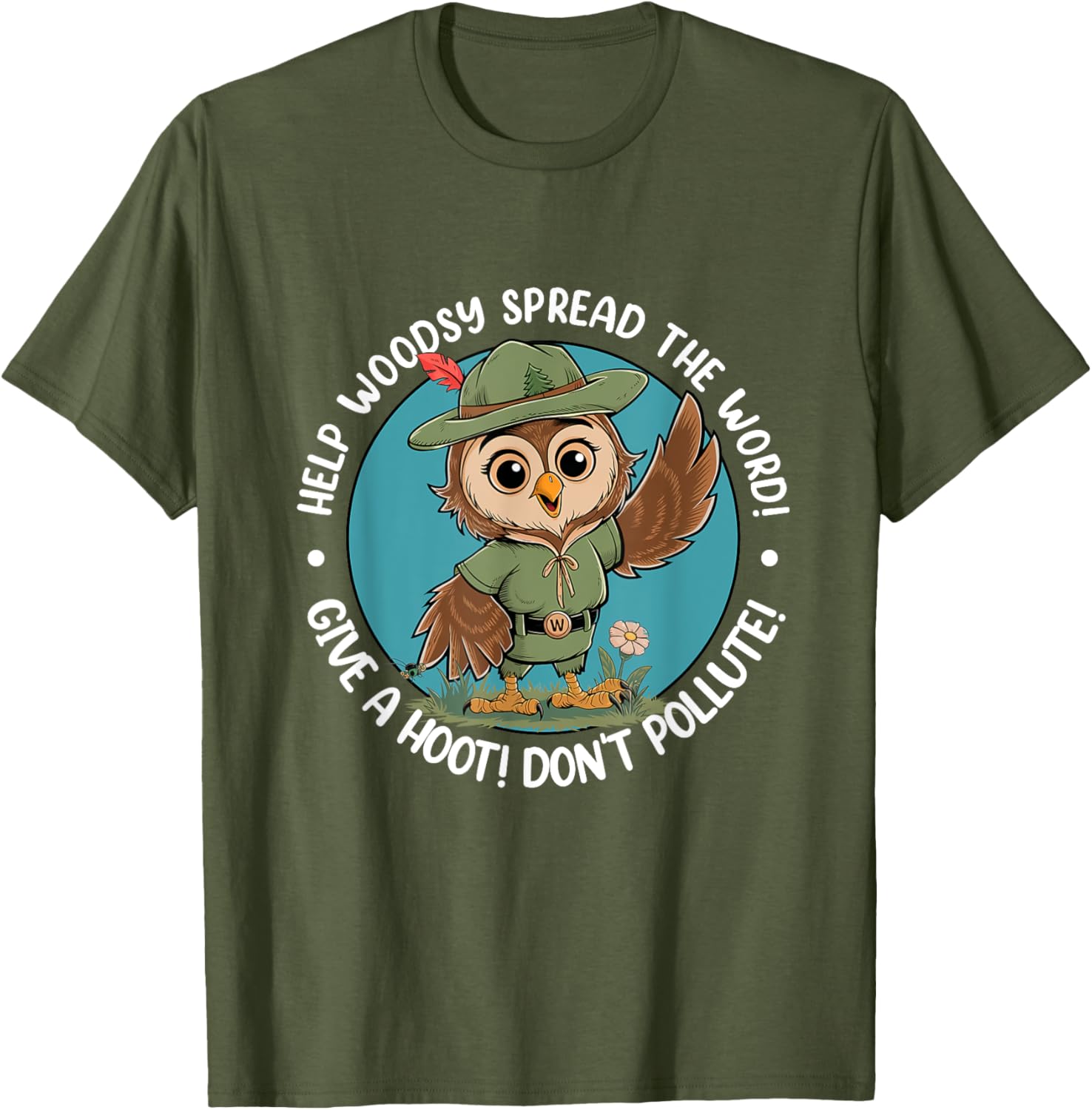 Woodsy Owl Give A Hoot Don't Pollute Vintage Retro T-Shirt for Nature Lovers - 14