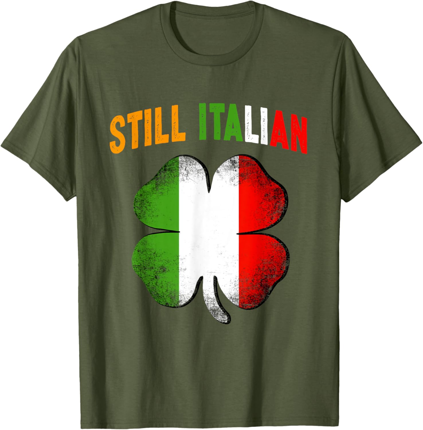 Still Italian Shamrock St Patrick's Day T-Shirt Clover Italy Flag Design - 9