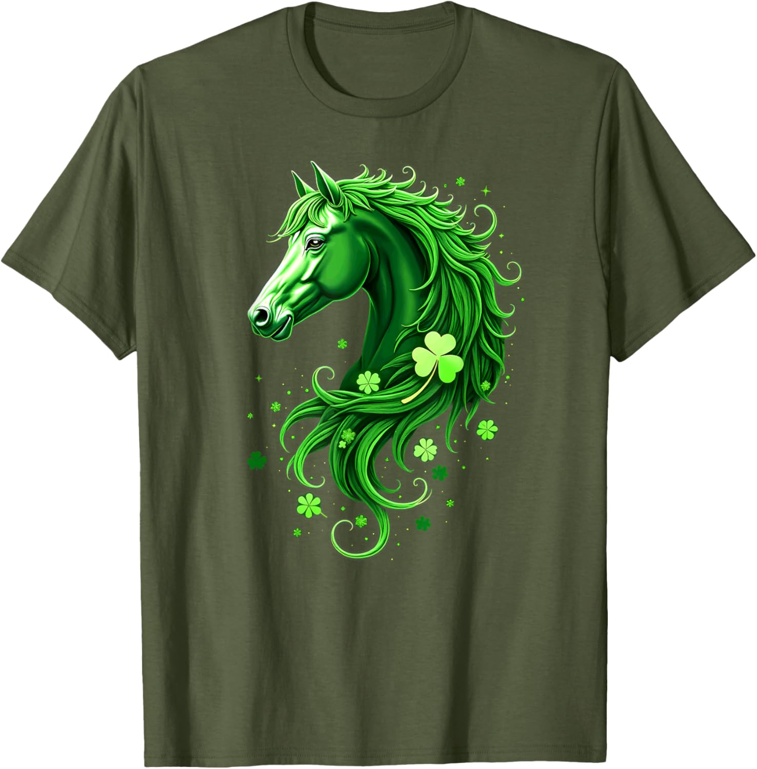 St Patrick's Day Horse Shamrocks T-Shirt for Festive Green Delight - 7