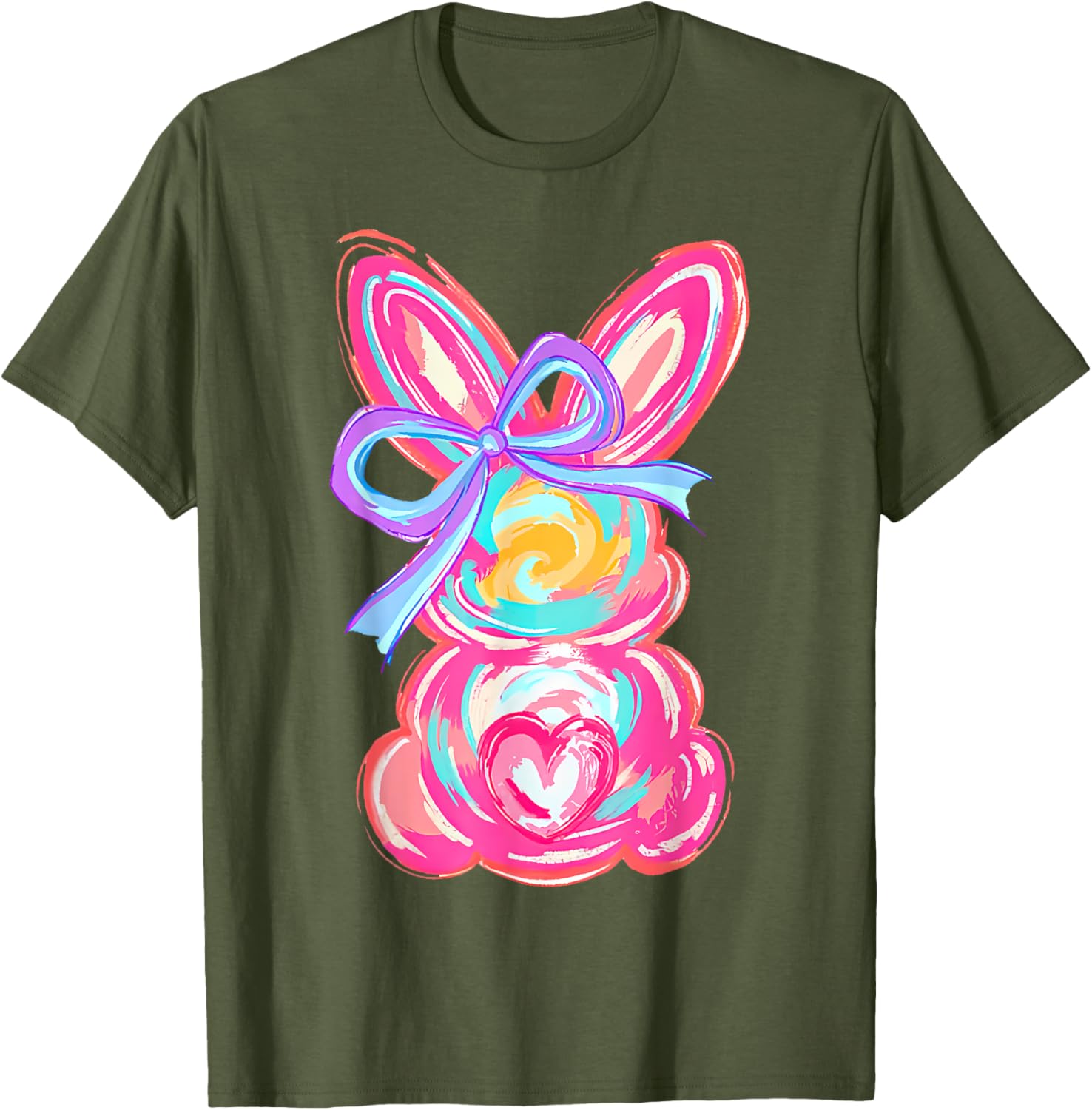 Coquette Bow Bunny Easter Shirt for Women and Girls Fun T-Shirt - 5