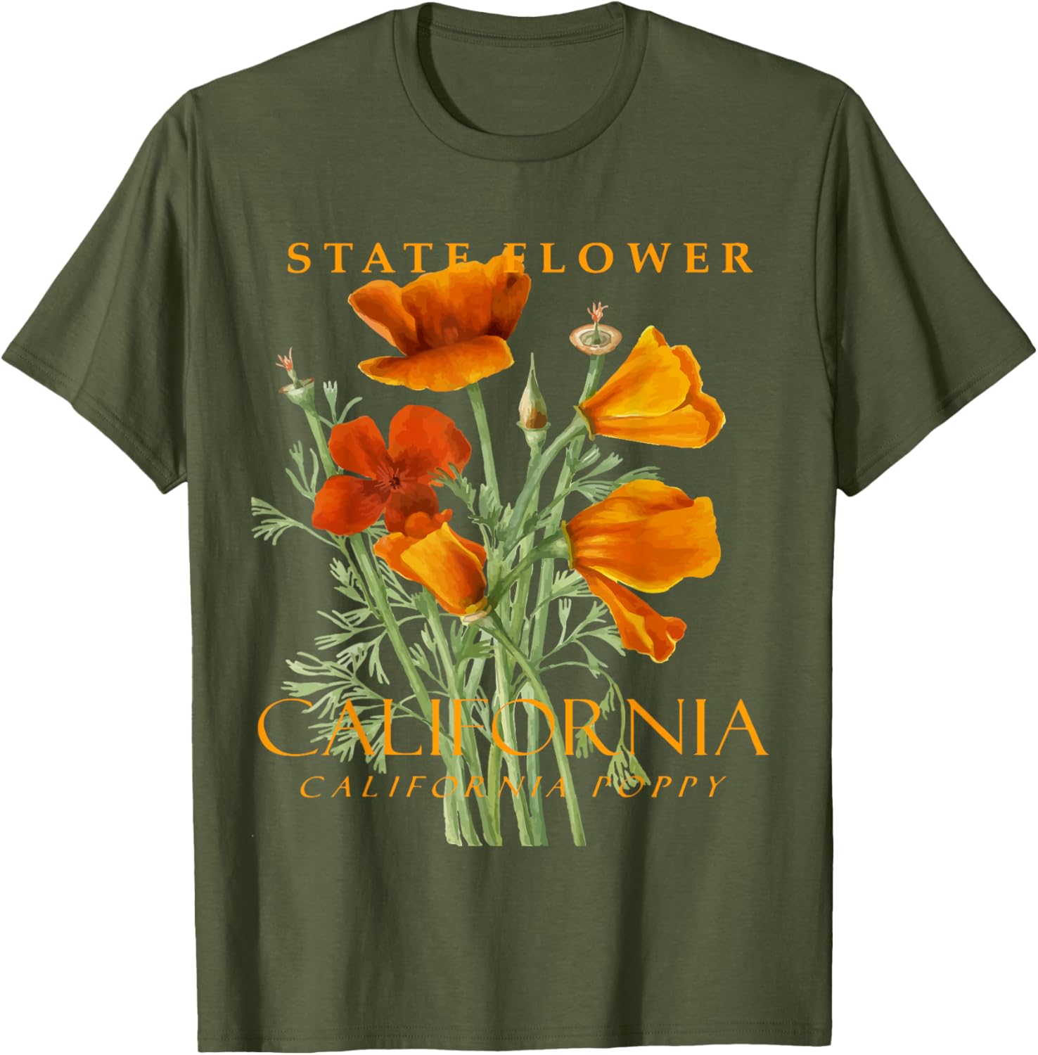 California Poppy T-Shirt for Nature Lovers - Stylish Floral Apparel - 24