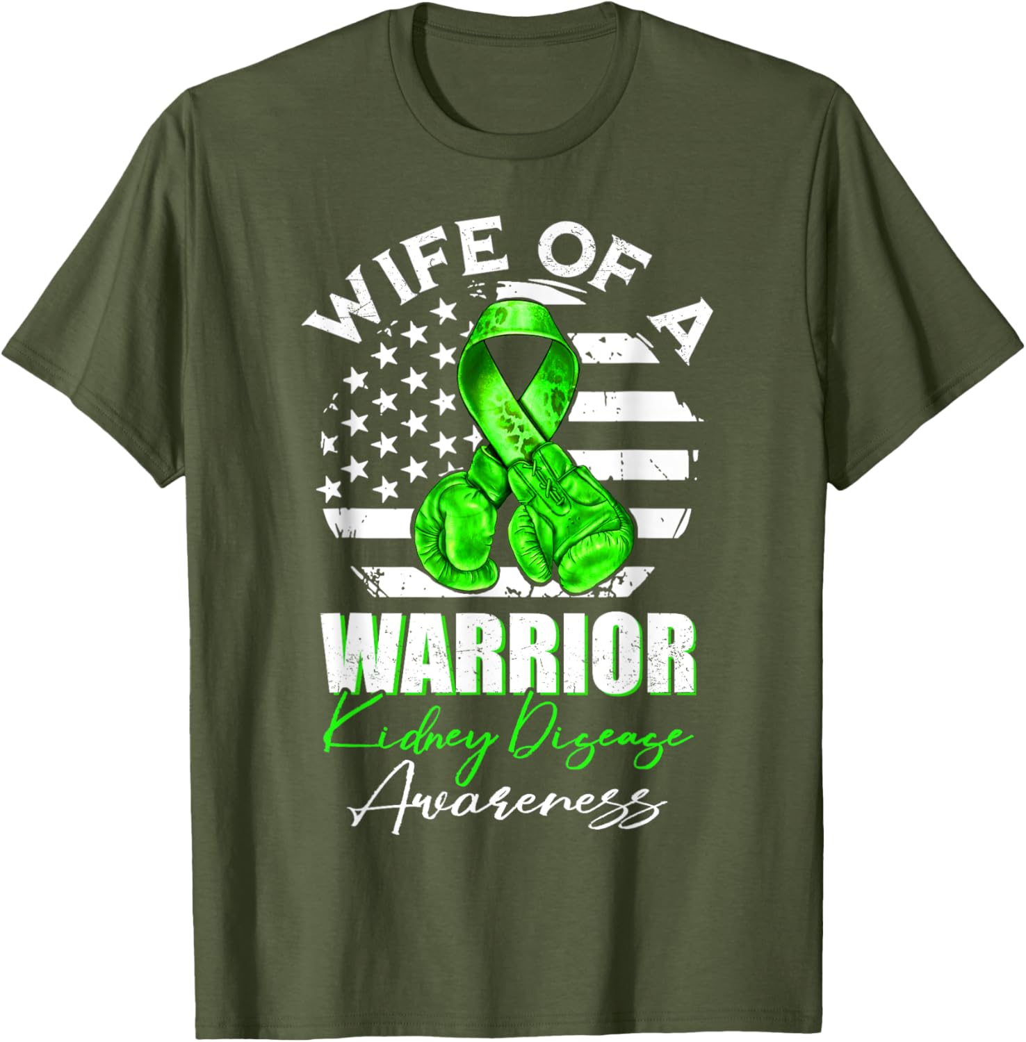 Wife of a Warrior Kidney Disease Awareness T-Shirt for Supportive Spouses - 4
