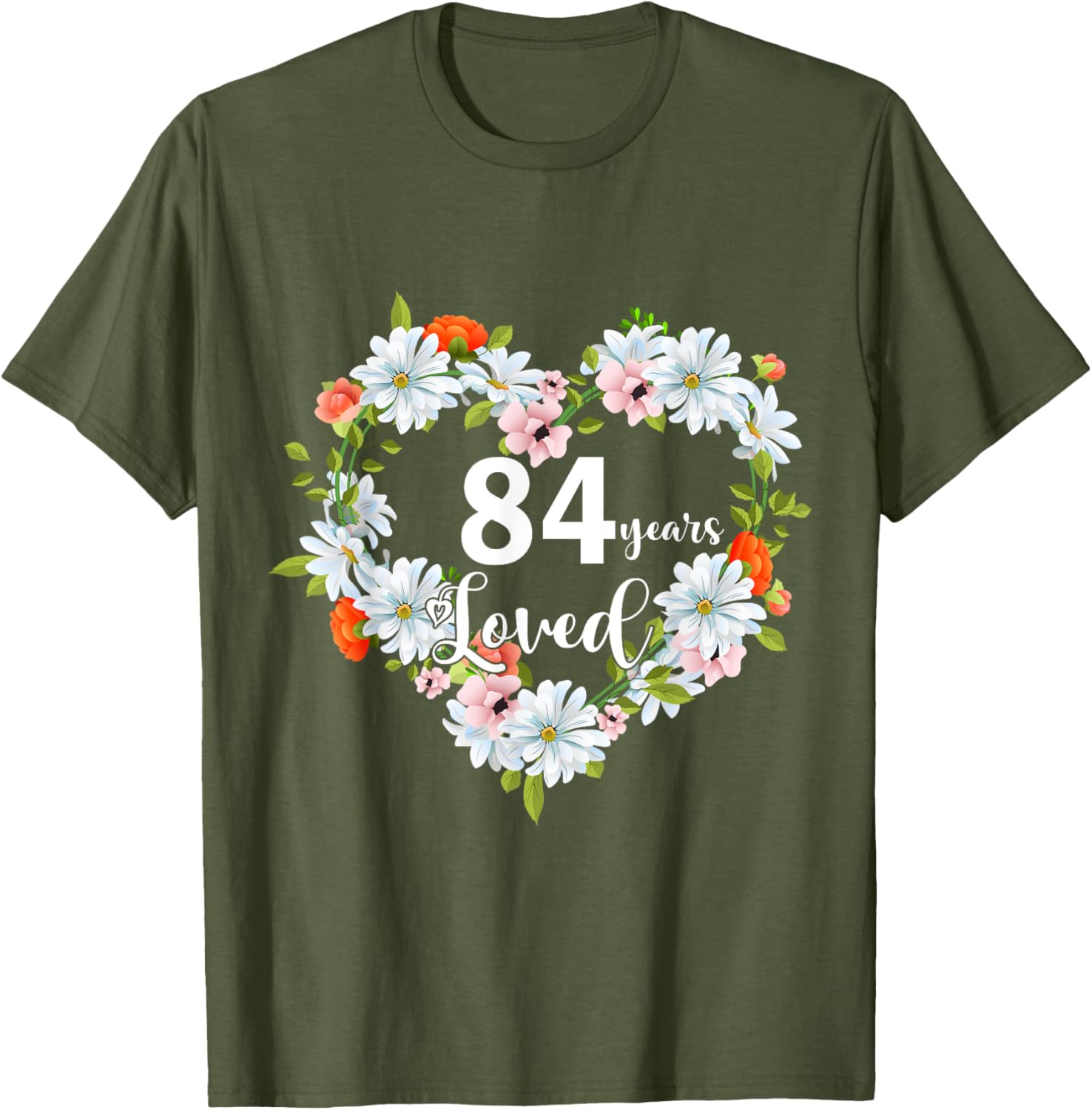 84th Birthday Gift T-Shirt for Women - 84 Years Loved 1941 Design - 8