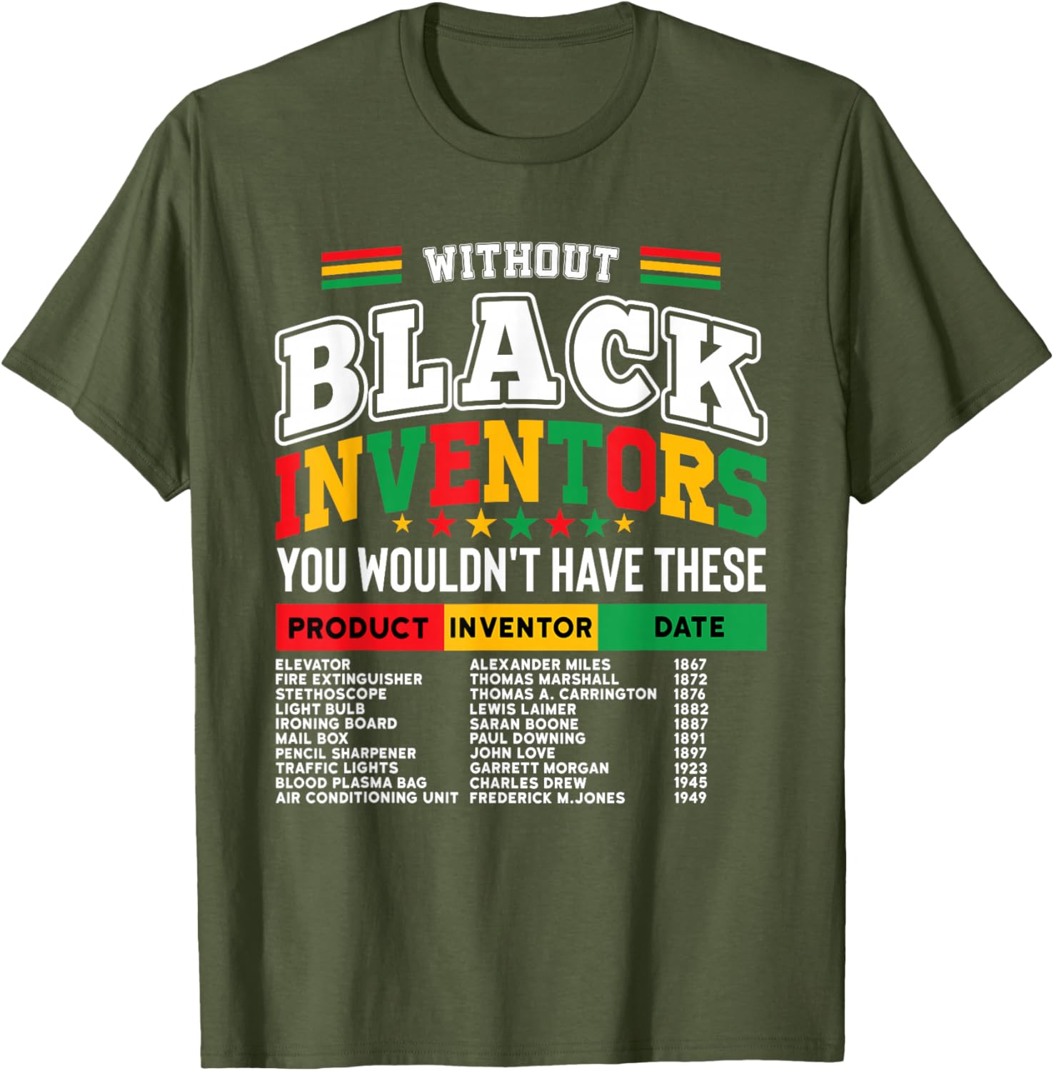 Celebrate Innovation with Afro Pride T-Shirt Featuring Black Inventors - 7
