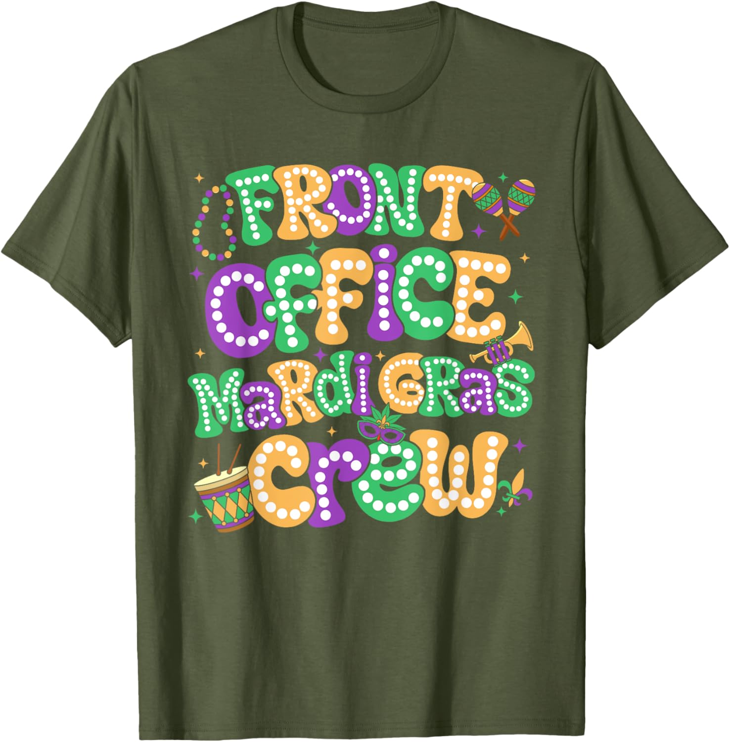 Celebrate Mardi Gras with Front Office Crew Staff Carnival T-Shirt - 16