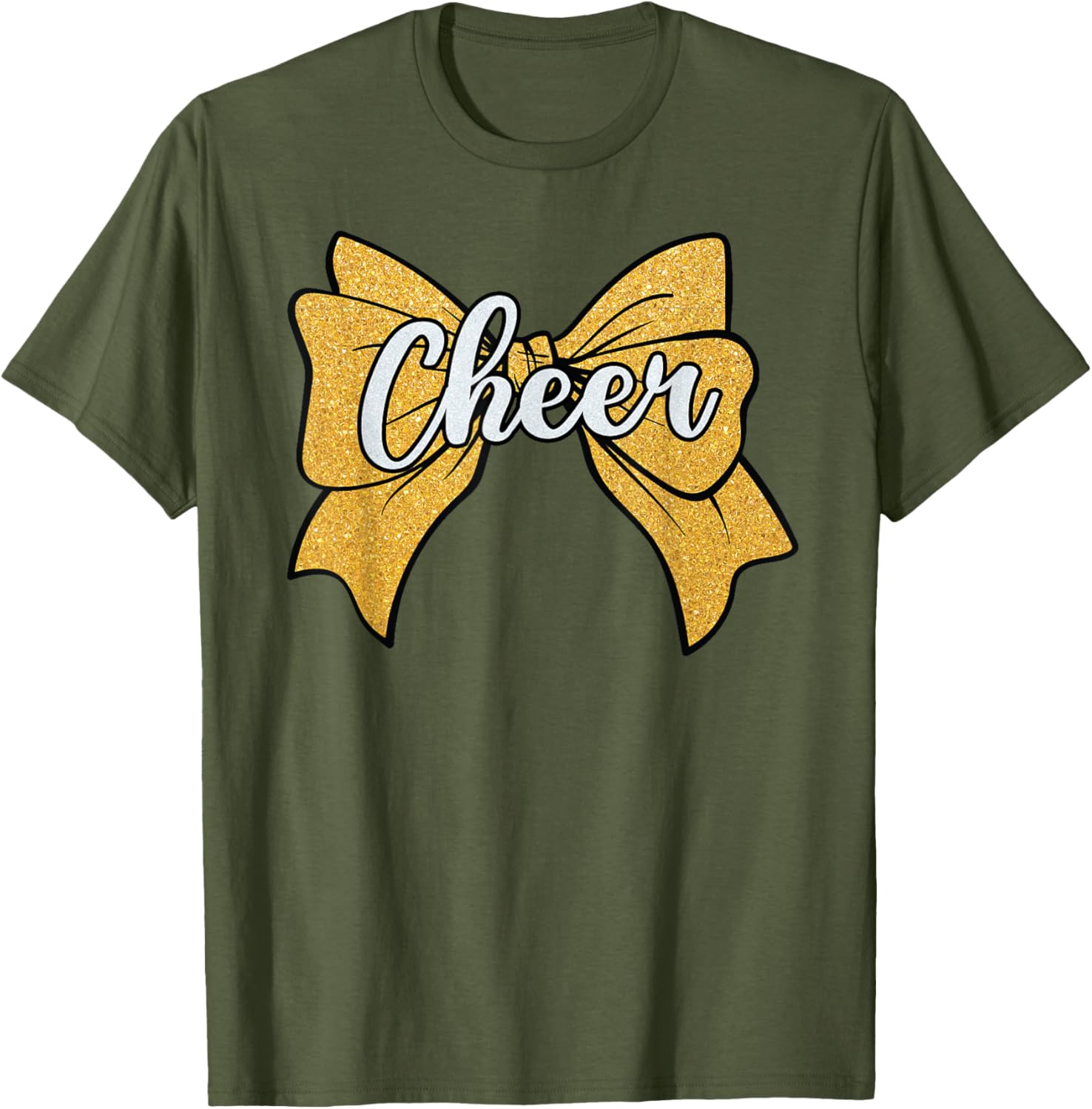Coquette Yellow Cheerleader T-Shirt with Cheer Bow for Sport Fans - 29