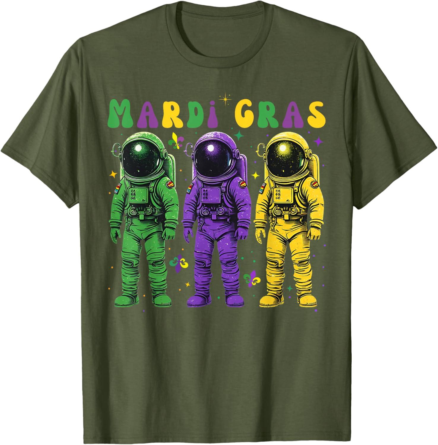 Astronaut Mardi Gras T-Shirt - Groovy New Orleans Carnival Fashion - 9
