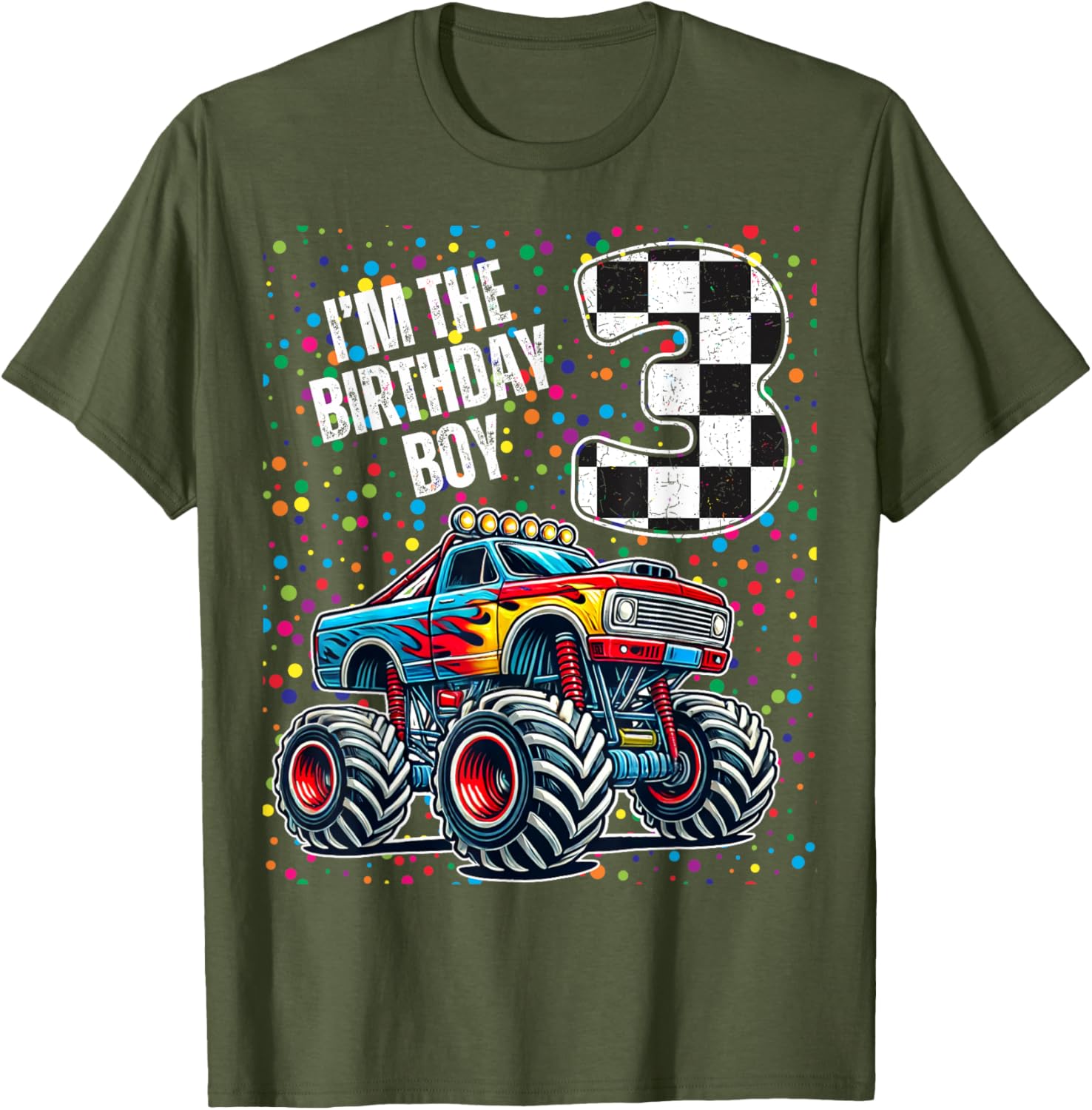 3rd Birthday Monster Truck Shirt for Boys Fun Family Celebration Tee - 9