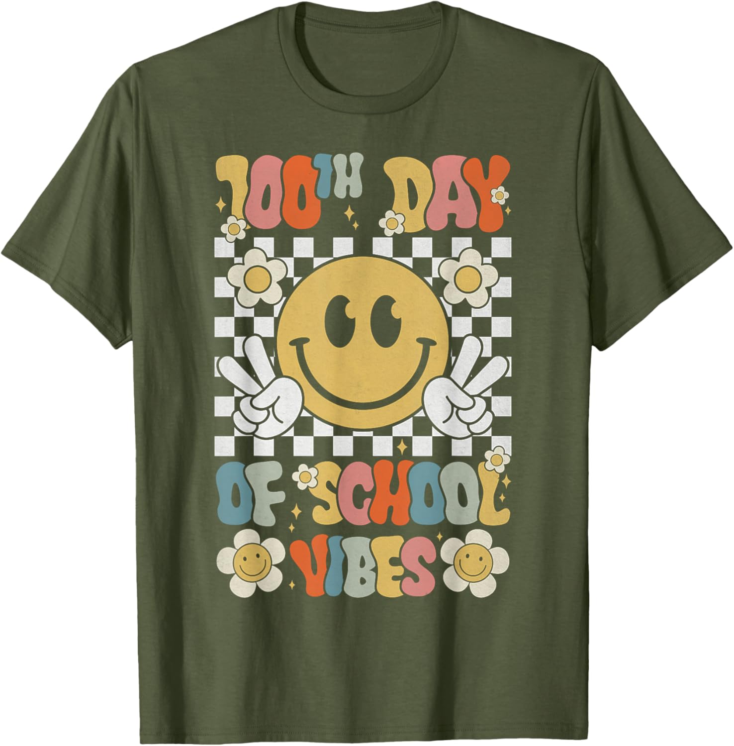 Cute 100th Day of School Smile Face T-Shirt for Kids Celebration - 6
