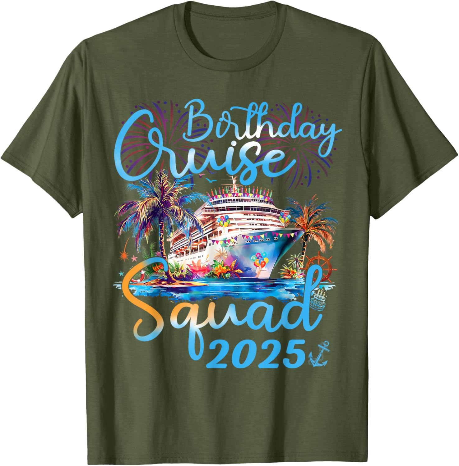 Birthday Cruise Squad 2025 Family Vacation T-Shirt for Celebrations - 24