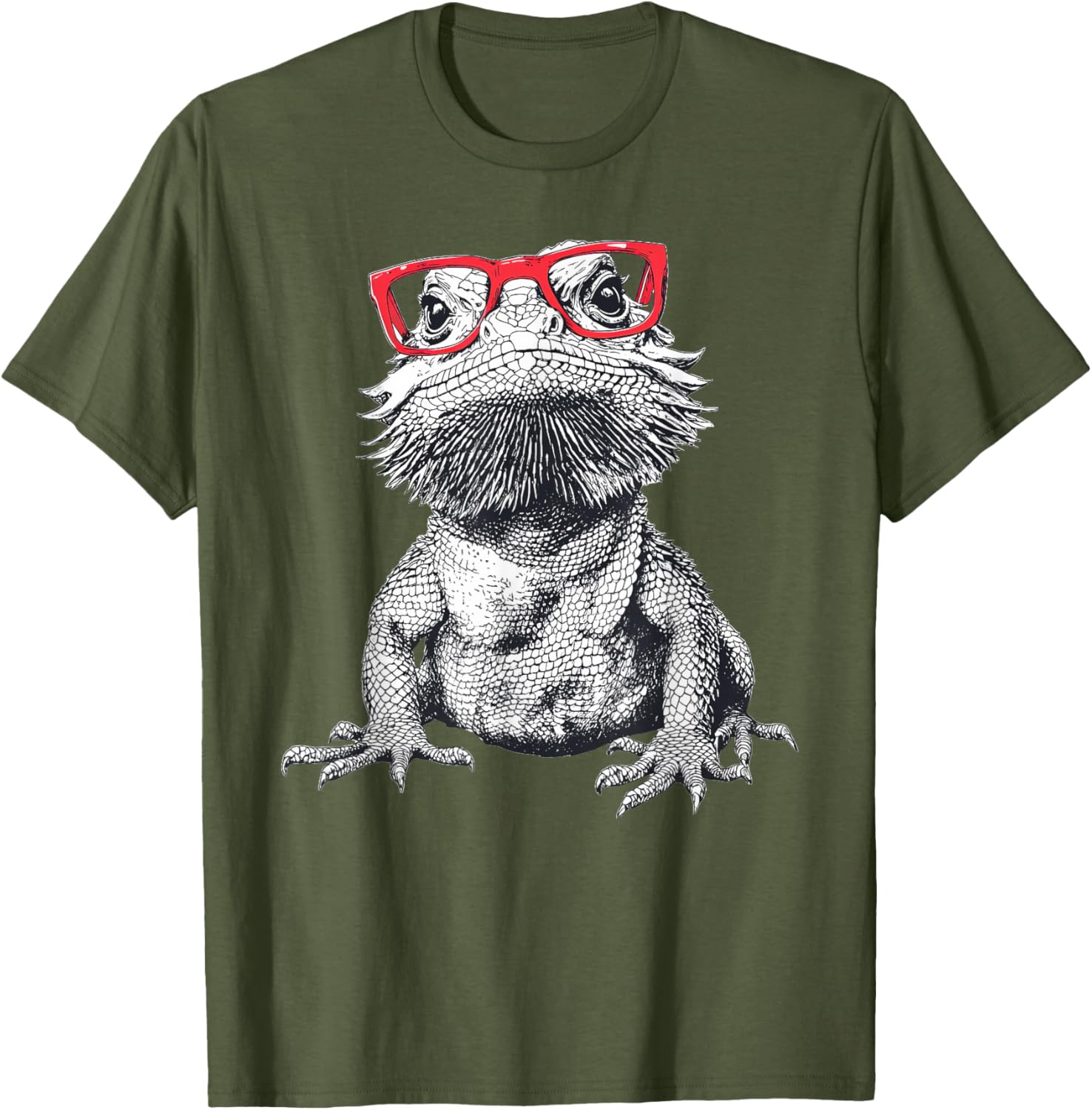 Cool Bearded Dragon Nerdy Glasses T-Shirt for Fun Animal Lovers - 14