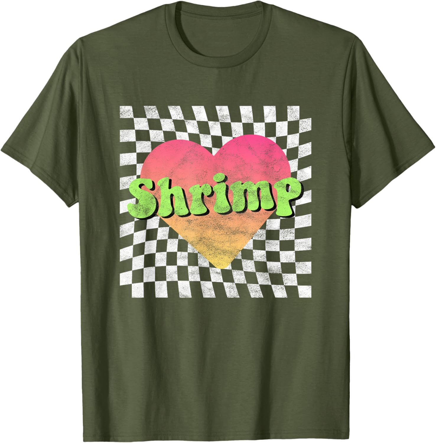 Vintage Retro Shrimp Lover Heart T-Shirt for Seafood Fans - 15
