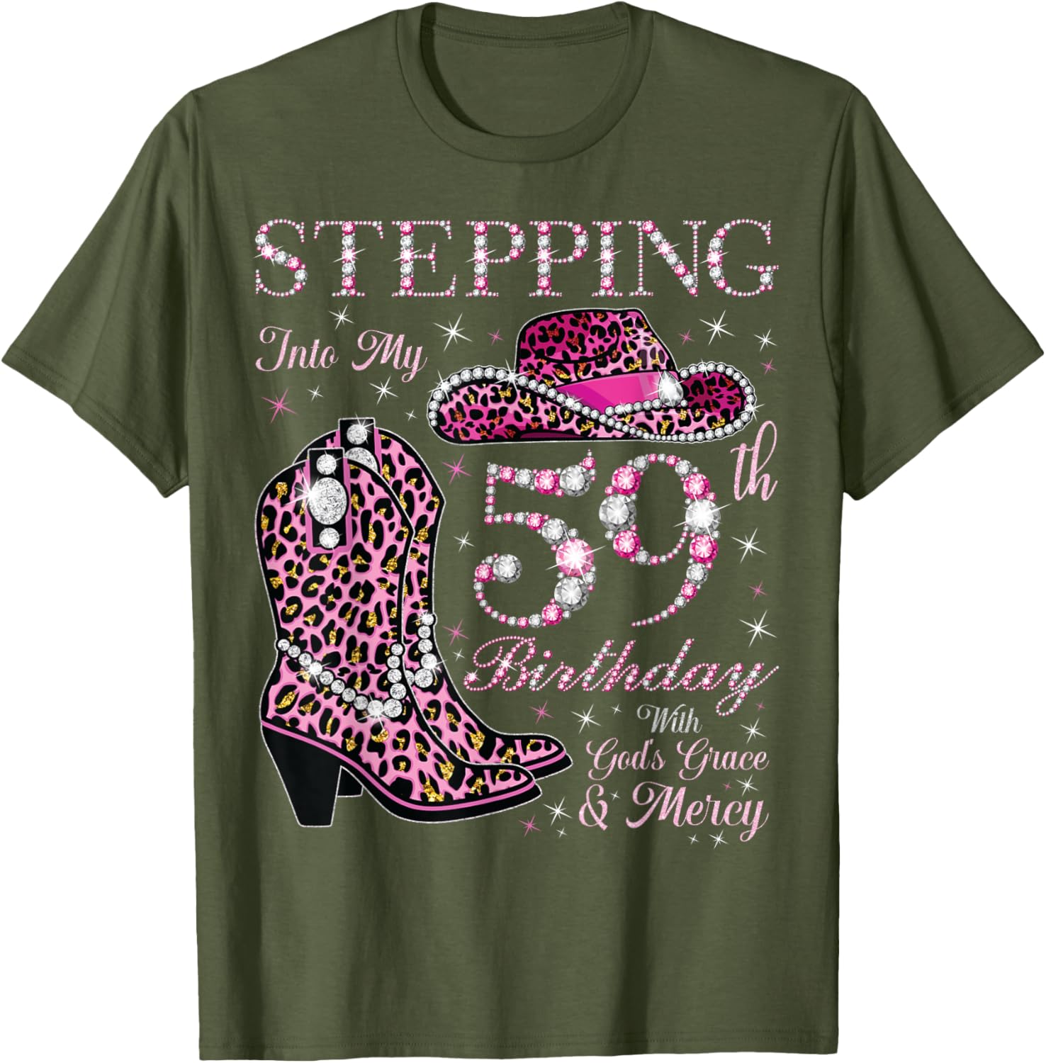 Celebrate 59 with Grace Mercy T-Shirt for Birthday Joy and Style - 8