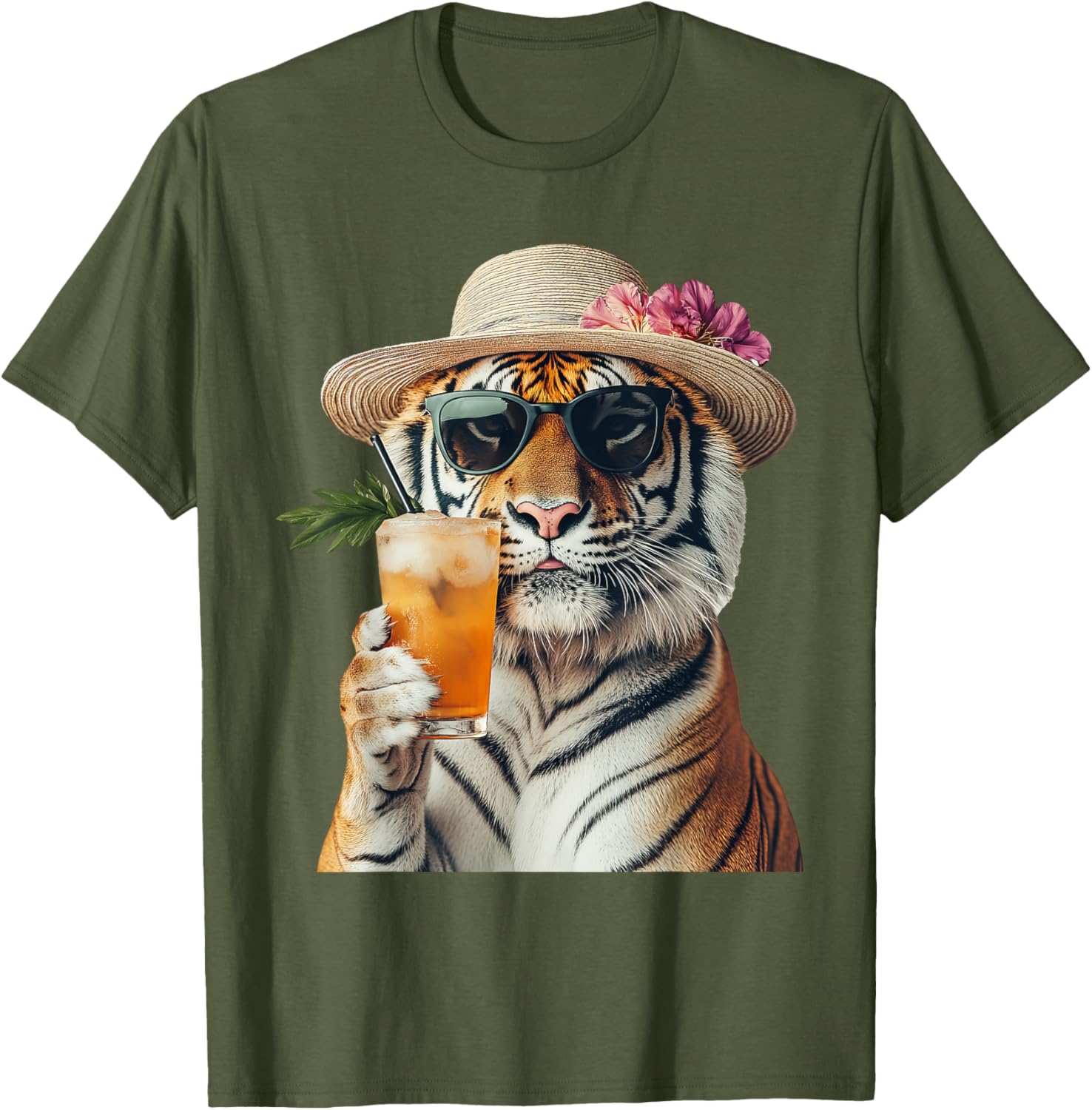 Stylish Tiger Cocktail T-Shirt for Fun Casual Wear and Unique Style - 15