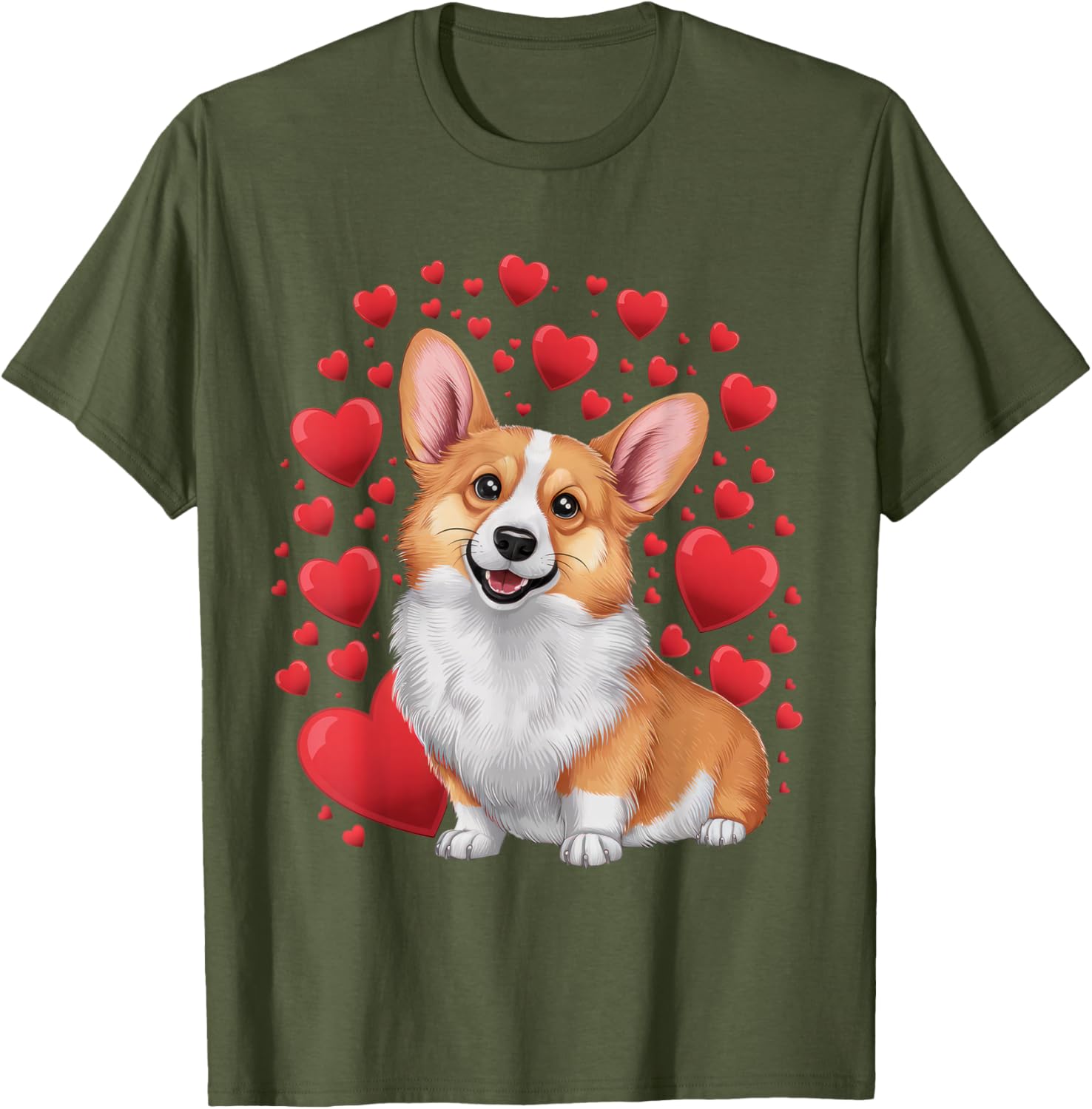 Corgi Dog Valentine's Day T-Shirt for Dog Lovers - Unisex Small Black Tee - 2