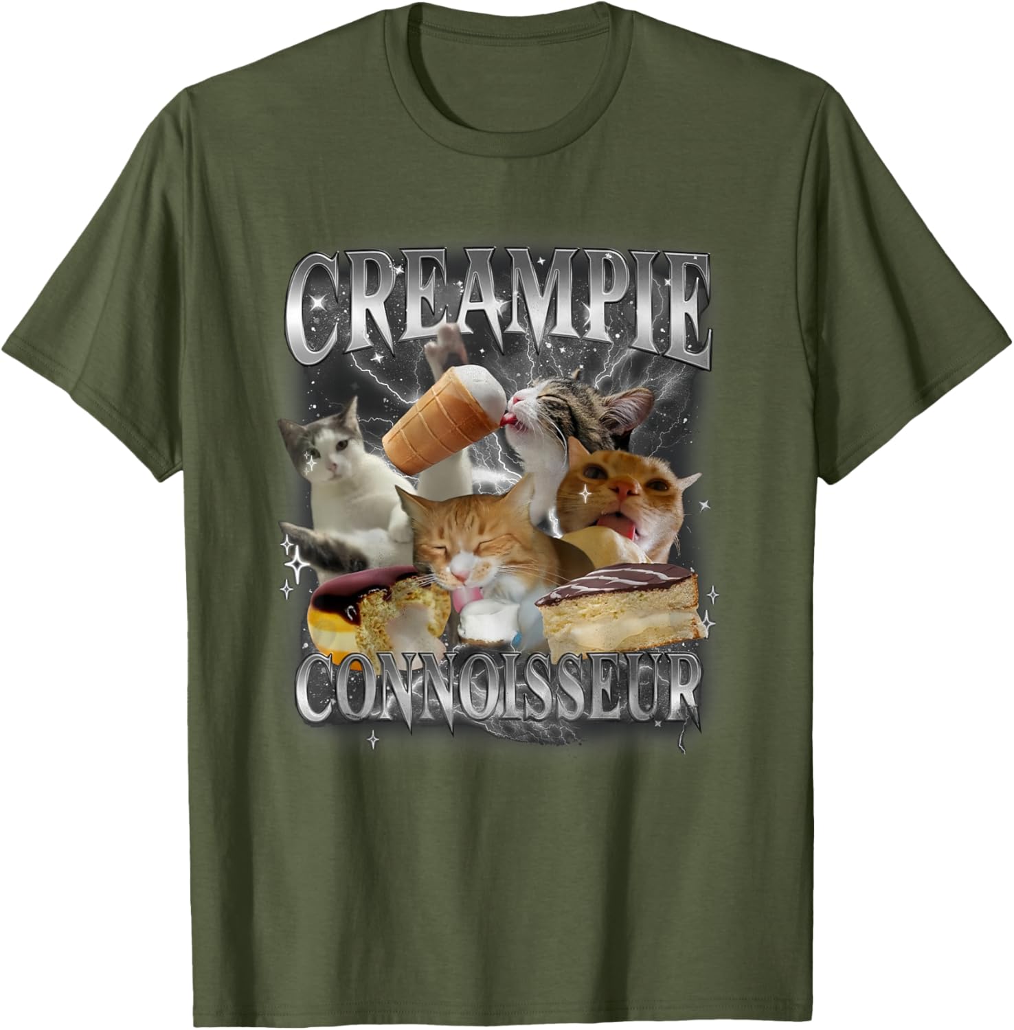 Funny Cat Meme T-Shirt for Adults - Creampie Connoisseur Humor - 4