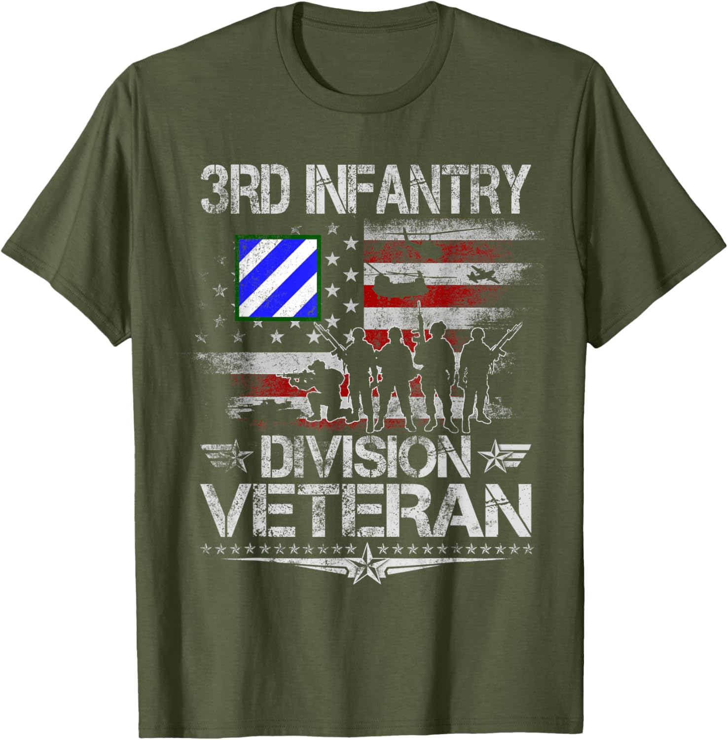 3rd Infantry Division Veteran US Flag T-Shirt for Military Pride - 6
