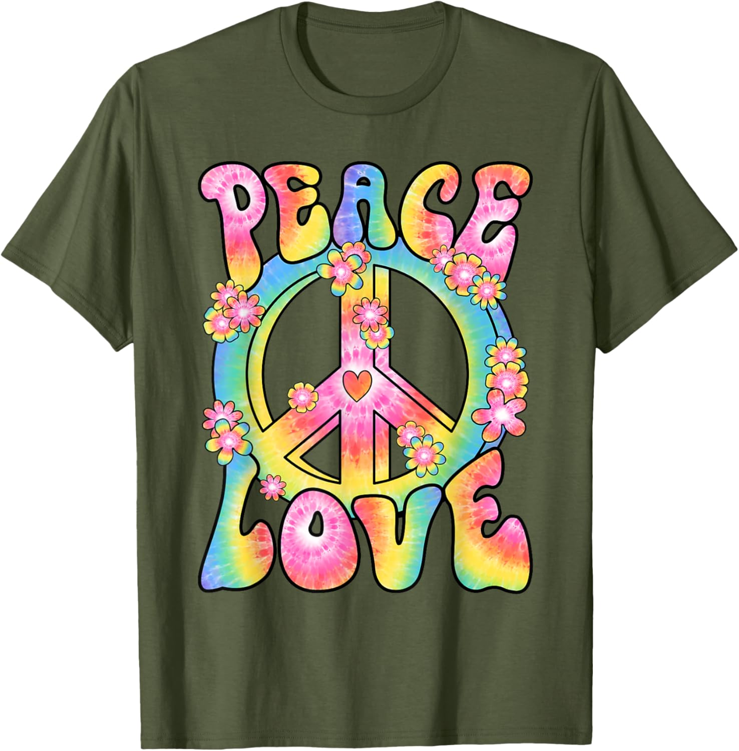 Retro Hippy Costume T-Shirt Peace Love 60s 70s Vintage Outfit - 12