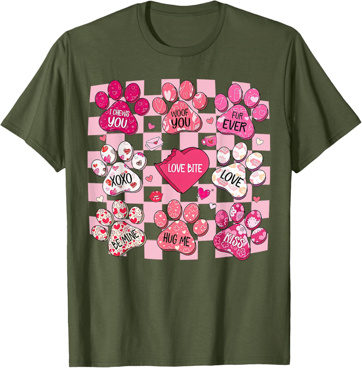 Cute Dog Paw Heart T-Shirt for Valentine's Day - Perfect Gift for Dog Lovers - 10
