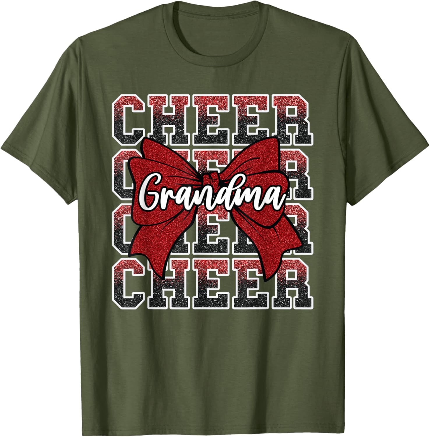 Cheer G-Ma Grandma Cheerleader Red T-Shirt for Cheer Fans and Family - 7
