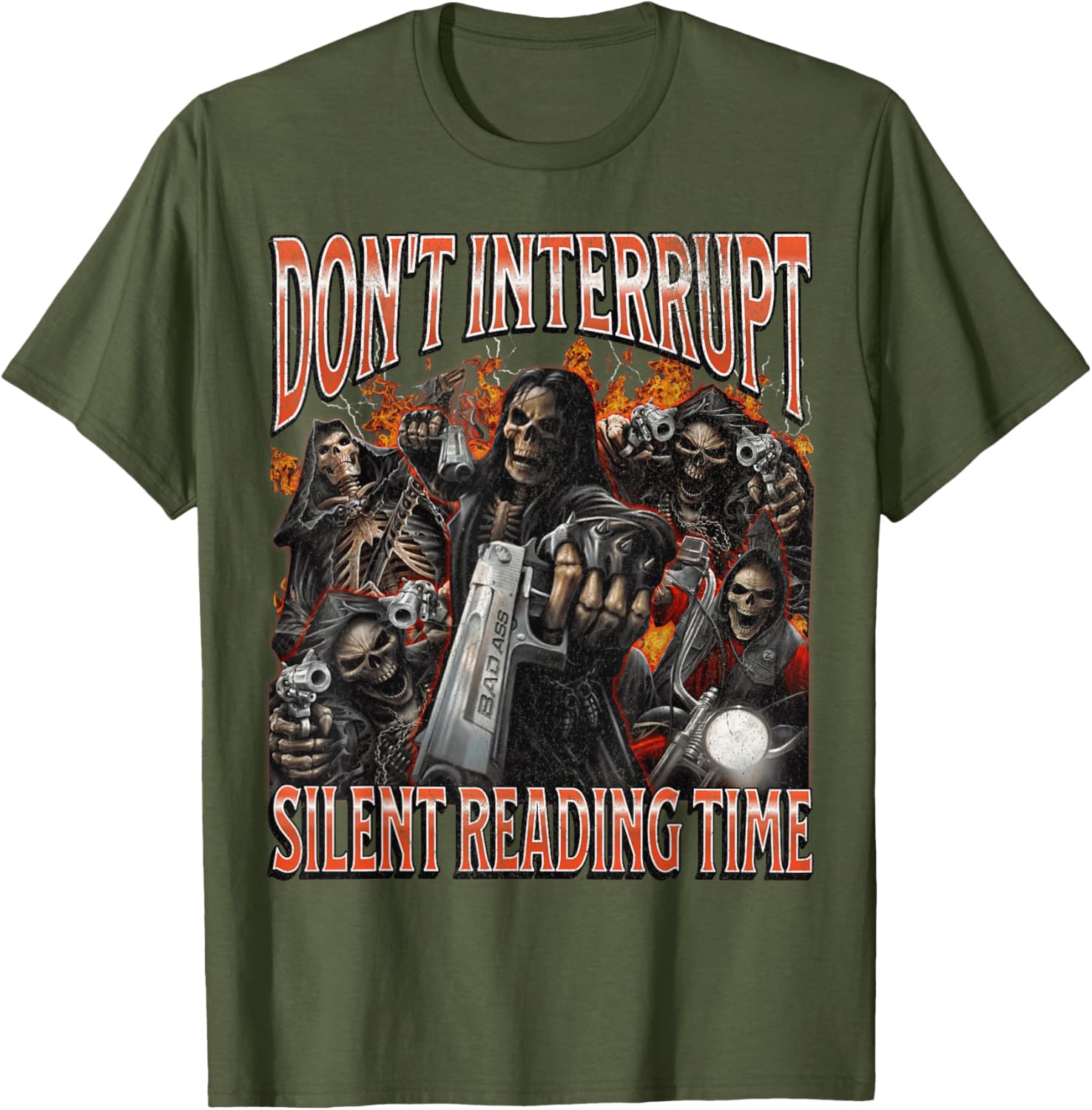 Funny Skeleton Meme T-Shirt Perfect for Silent Reading Time Lovers - 11