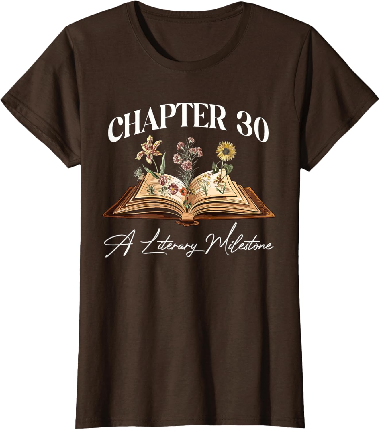 Wildflower Book Lover 30th Birthday T-Shirt for Nature Enthusiasts - 7