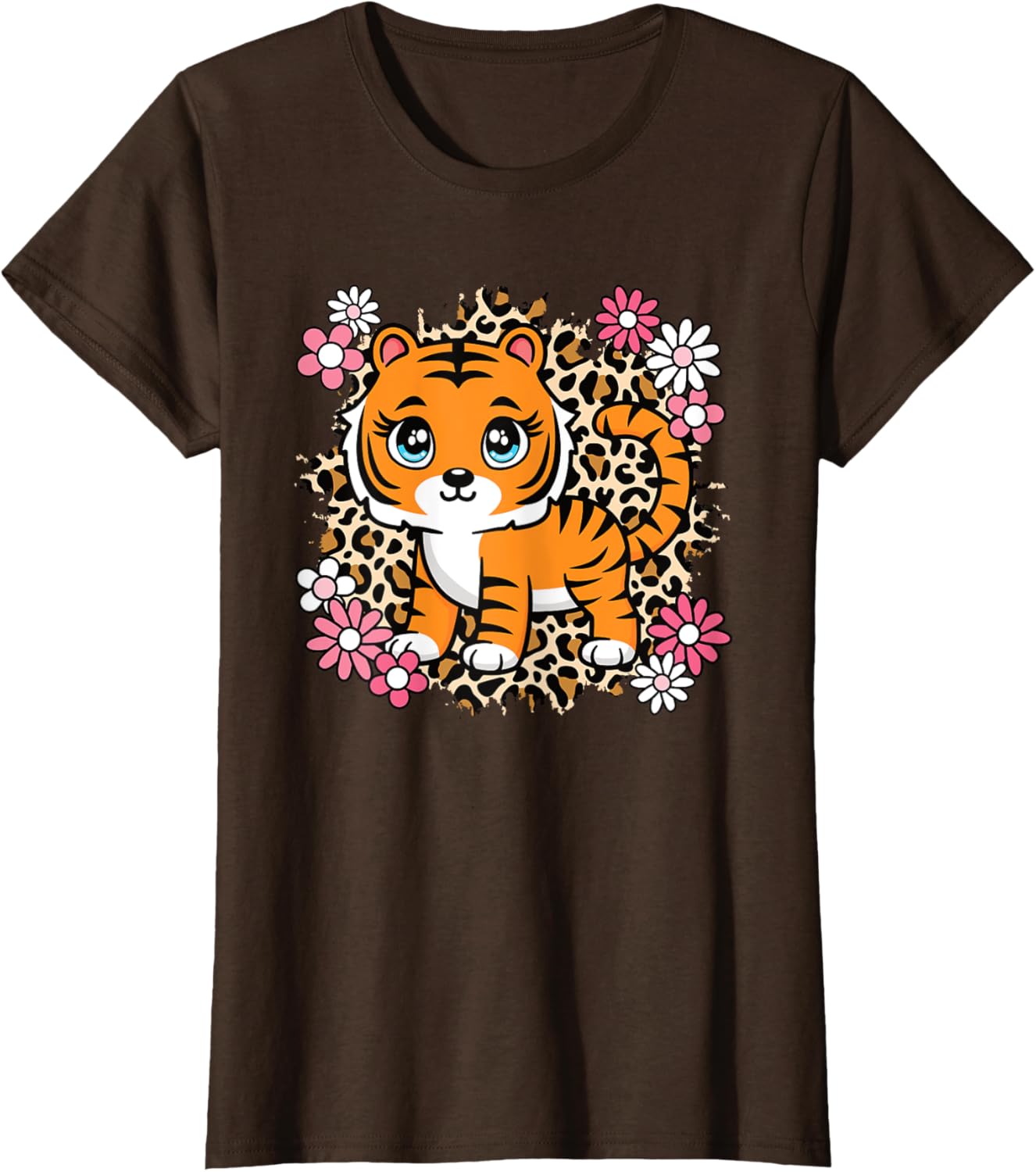 Cute Tiger Flowers T-Shirt for Women Girls and Kids - Perfect Gift for Tiger Lovers - 10