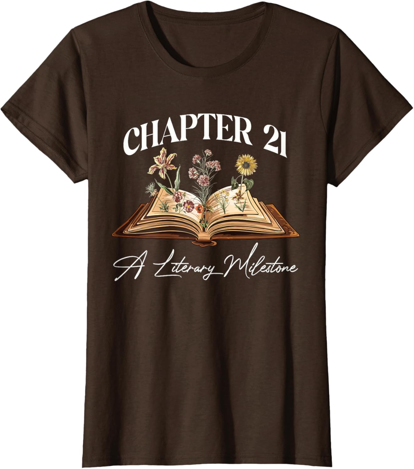 21st Birthday Wildflower T-Shirt for Book Lovers - Perfect Gift Idea - 2