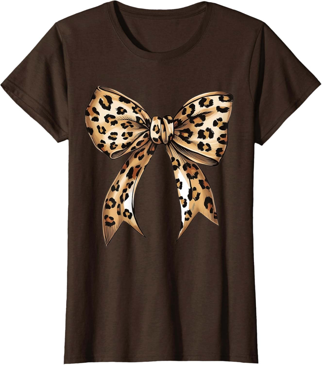 Stylish Leopard Print Croquette Bow T-Shirt for Trendy Fashion Lovers - 2