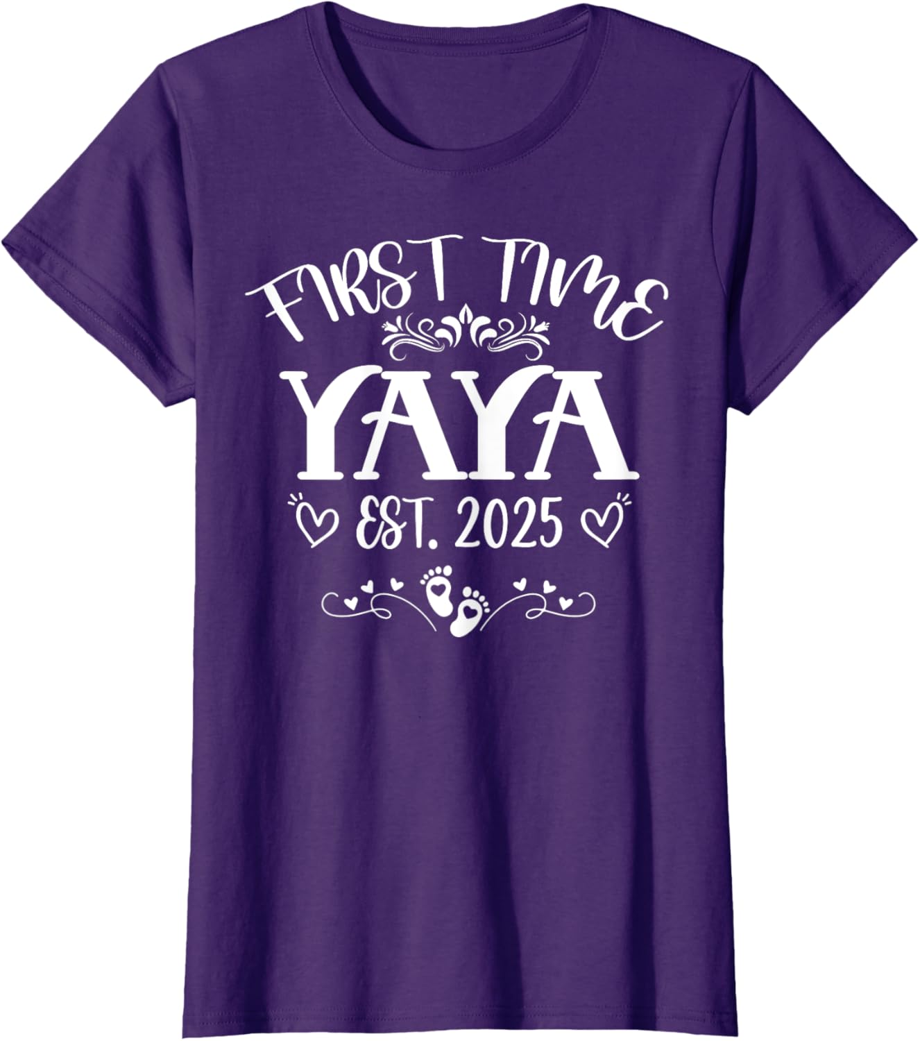 Womens First Time Yaya Est 2025 Soon to Be Mom Mother's Day T-Shirt - 10