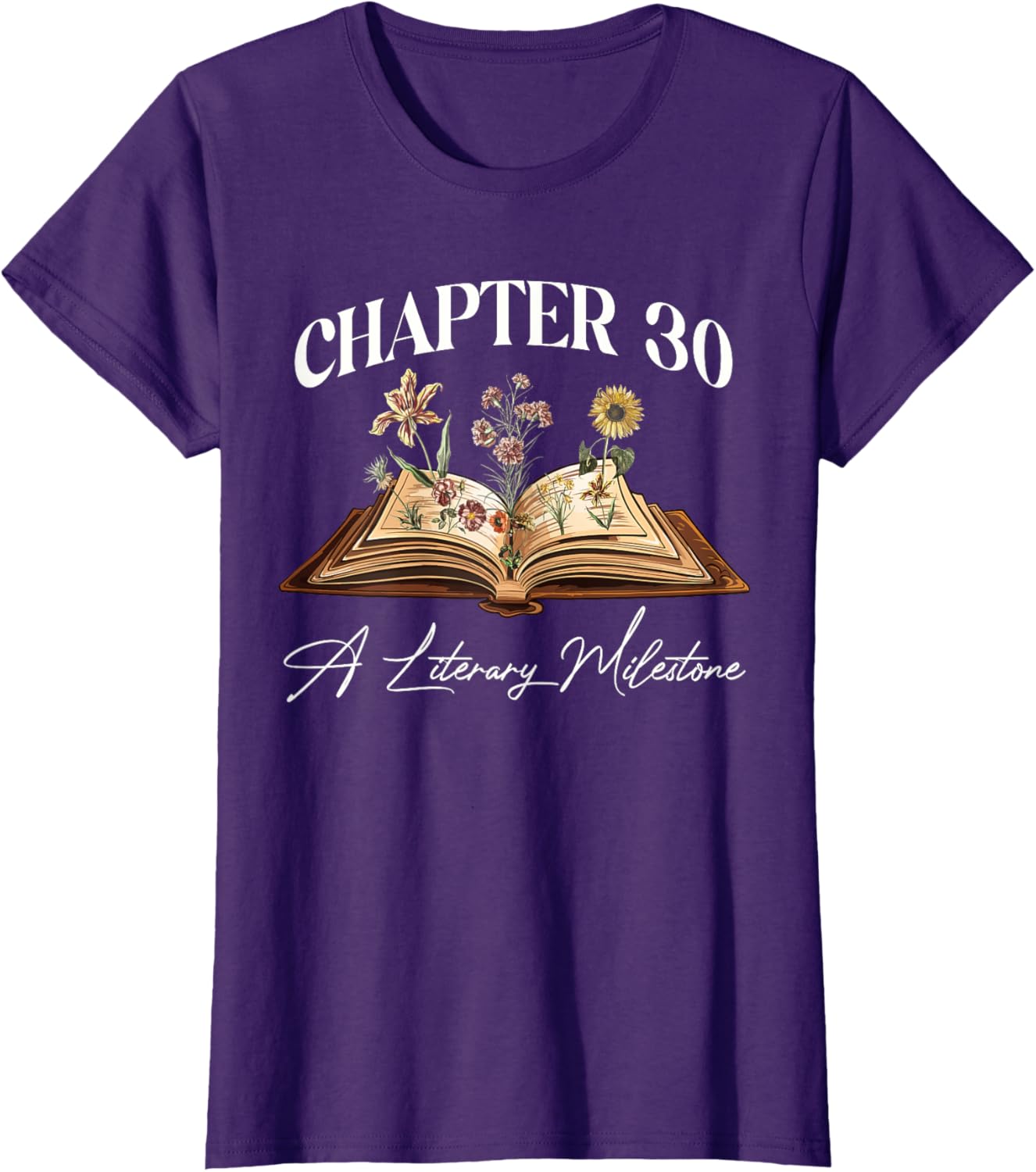 Wildflower Book Lover 30th Birthday T-Shirt for Nature Enthusiasts - 13