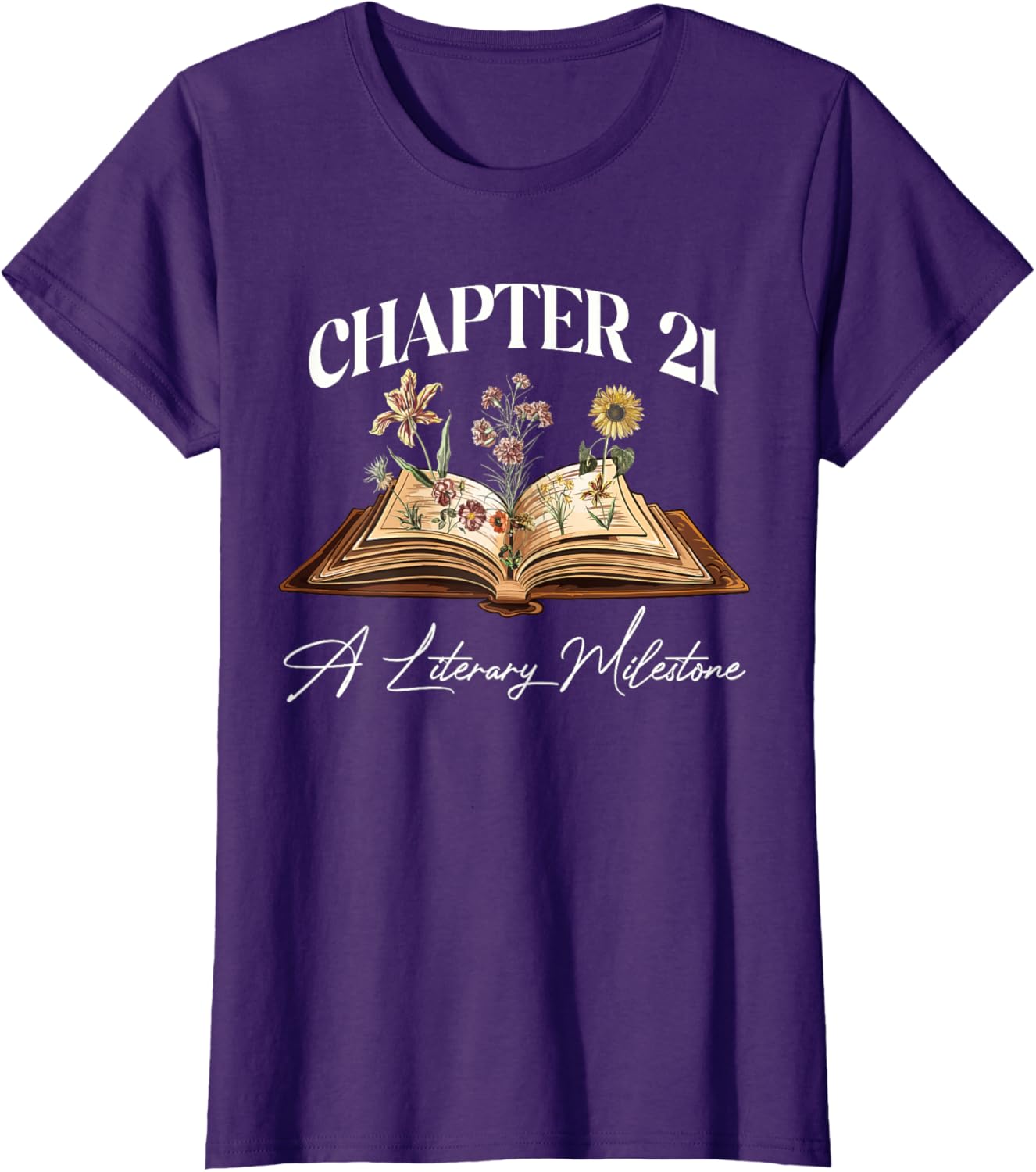 21st Birthday Wildflower T-Shirt for Book Lovers - Perfect Gift Idea - 6
