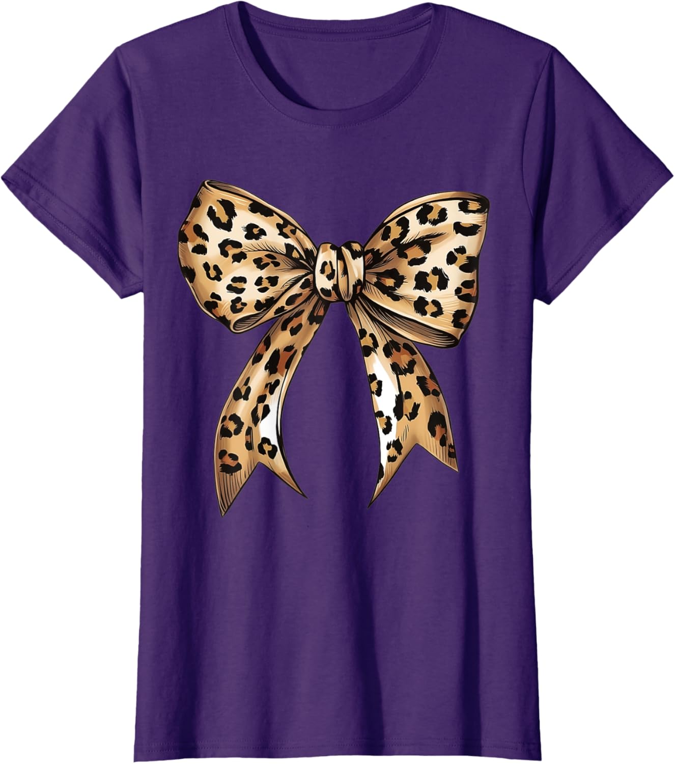 Stylish Leopard Print Croquette Bow T-Shirt for Trendy Fashion Lovers - 14