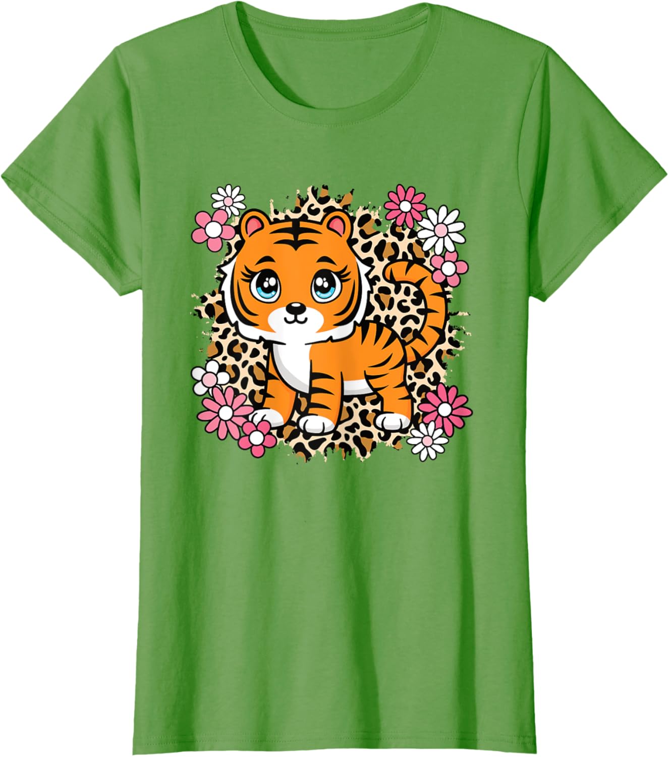 Cute Tiger Flowers T-Shirt for Women Girls and Kids - Perfect Gift for Tiger Lovers - 12