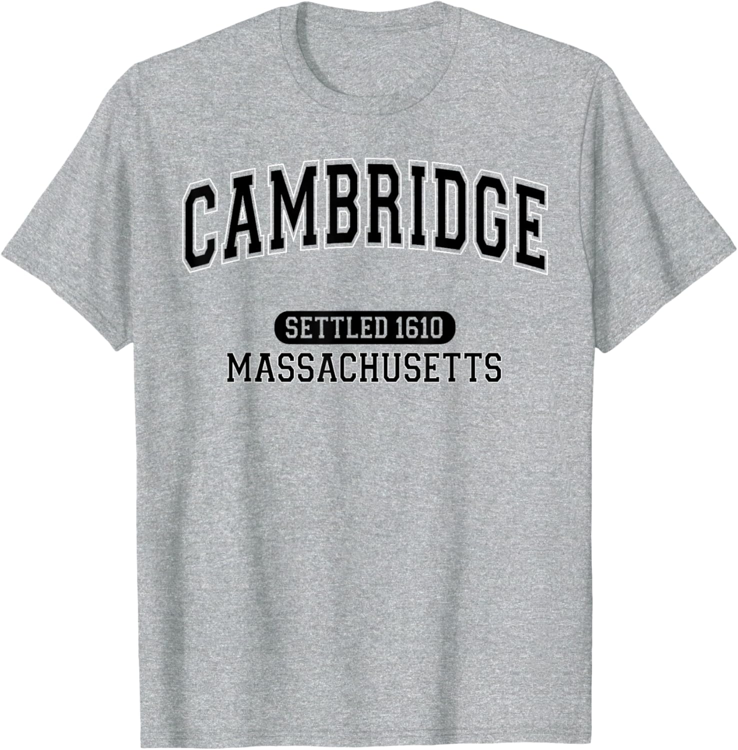 Vintage Arched Black T-Shirt Celebrating Cambridge Massachusetts 1610 - 3