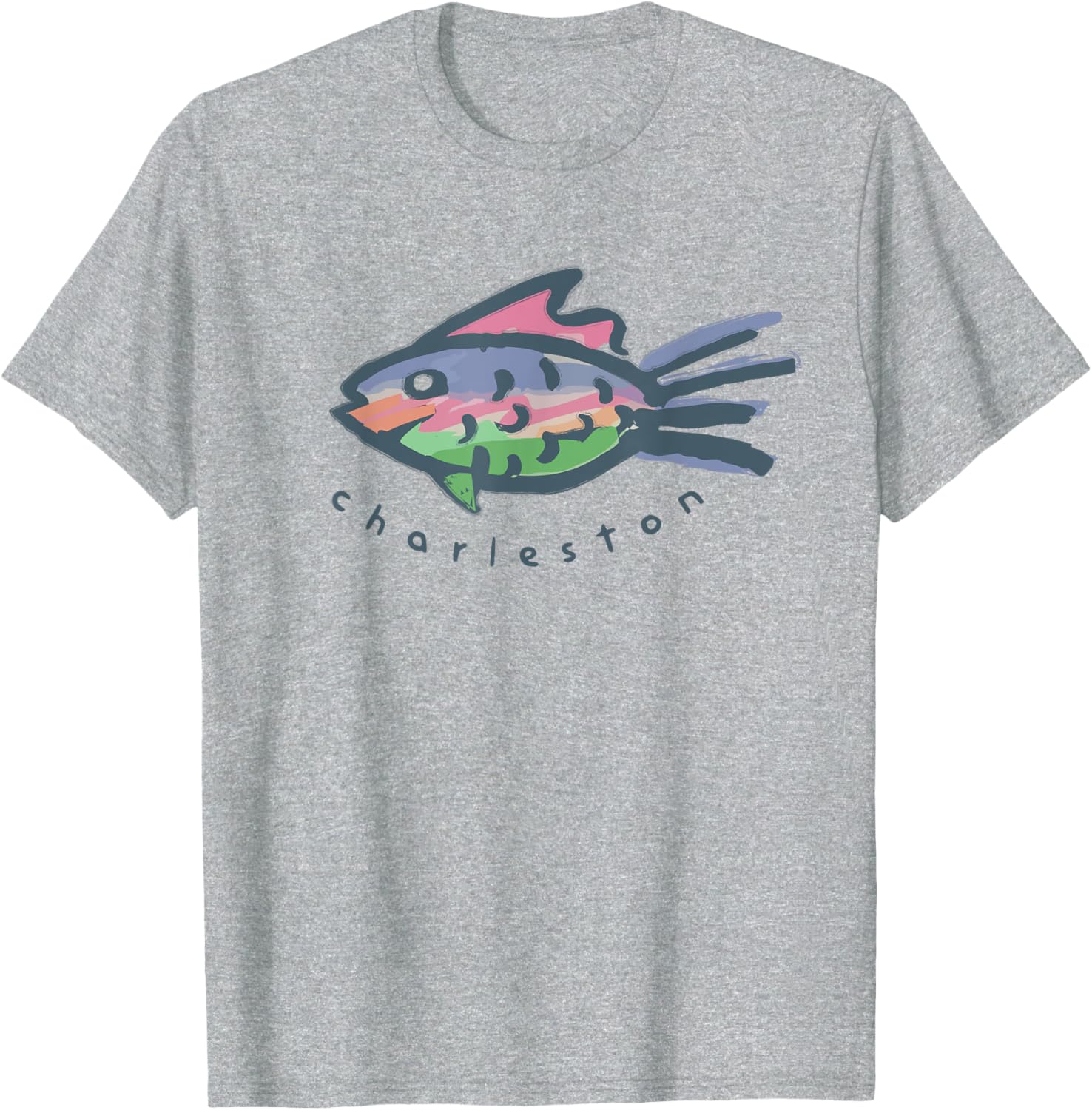 Charleston SC Tropical Fish Graphic T-Shirt for Fun Beach Vibes - 5